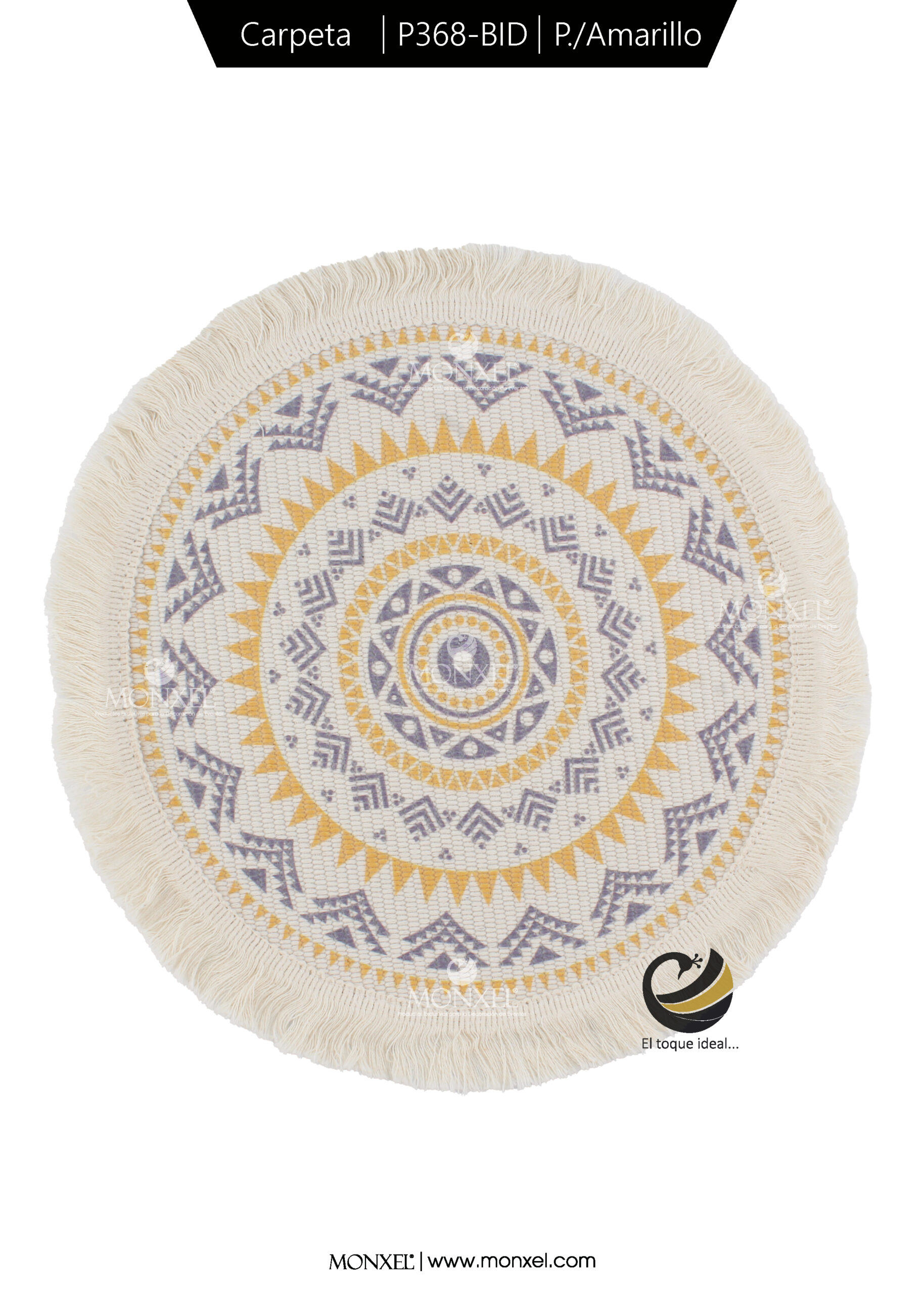 Carpeta (Plato Base) P368-BID Plata/Amarillo 33 cm. (Algodón)