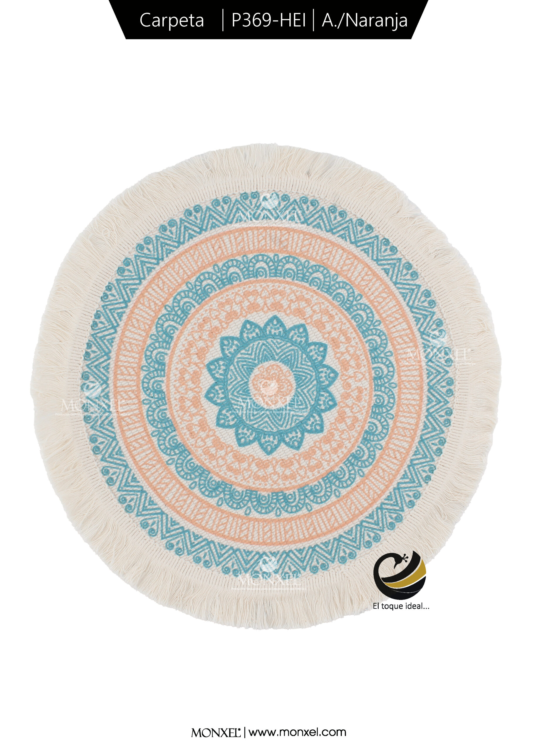 Carpeta (Plato Base) P369-HEI Azul/Naranja 33 cm. (Algodón)