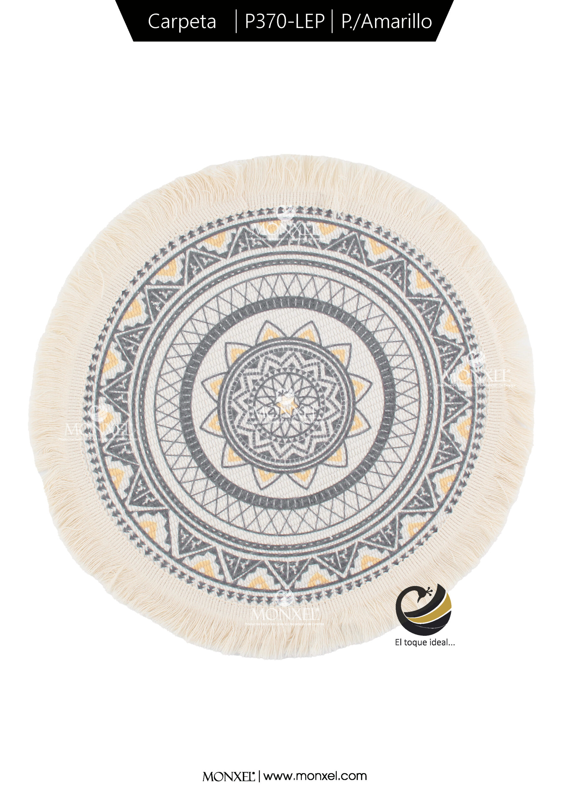 Carpeta (Plato Base) P370-LEP Plata/Amarillo 33 cm. (Algodón)