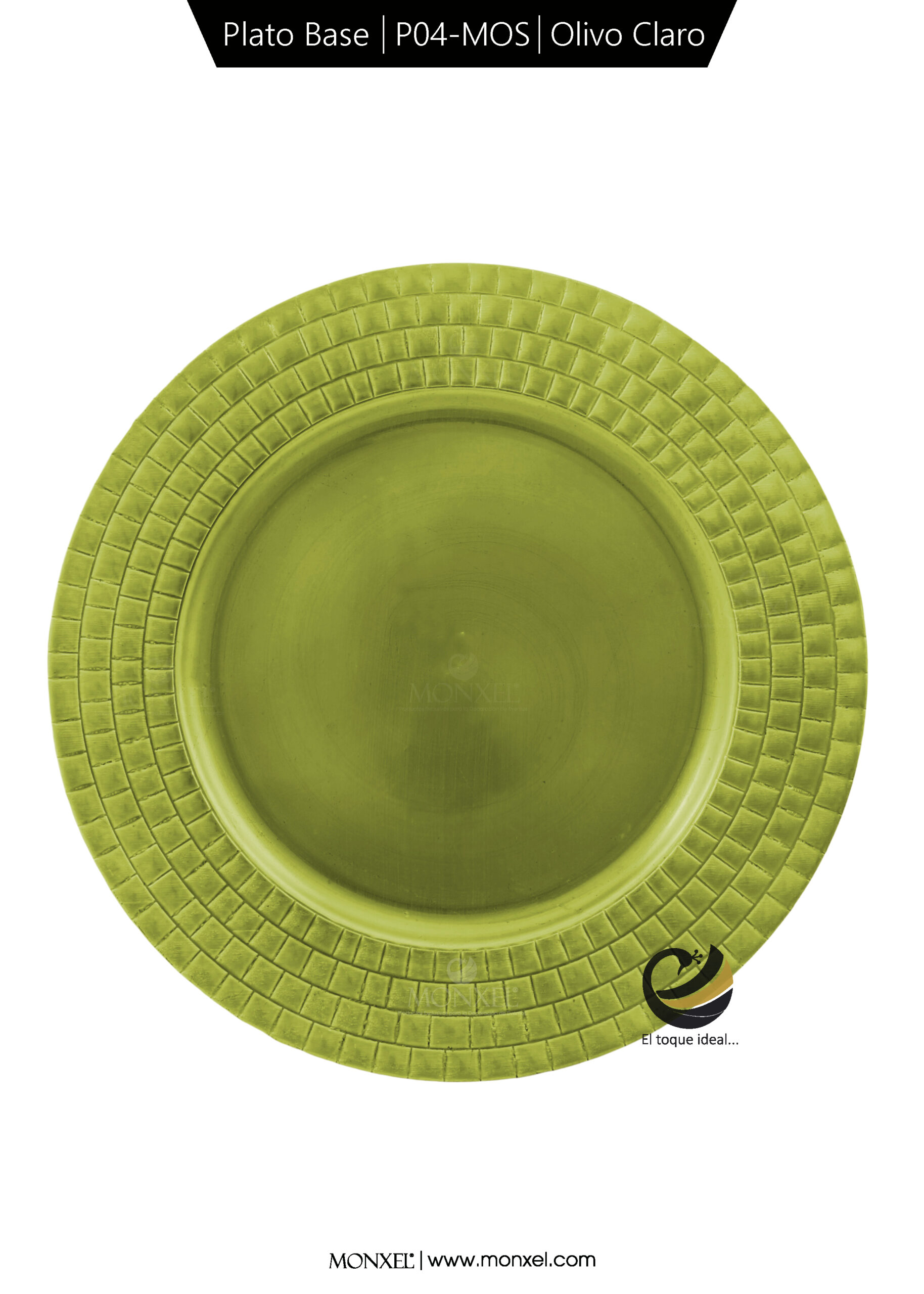 Plato Base P04-MOS Olivo Claro 33 cm. (Polipropileno)