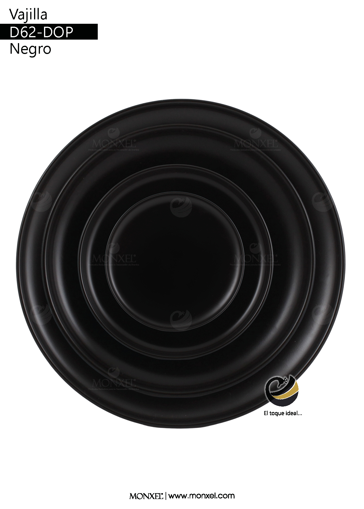 Vajilla D62-DOP Negro (Porcelana)