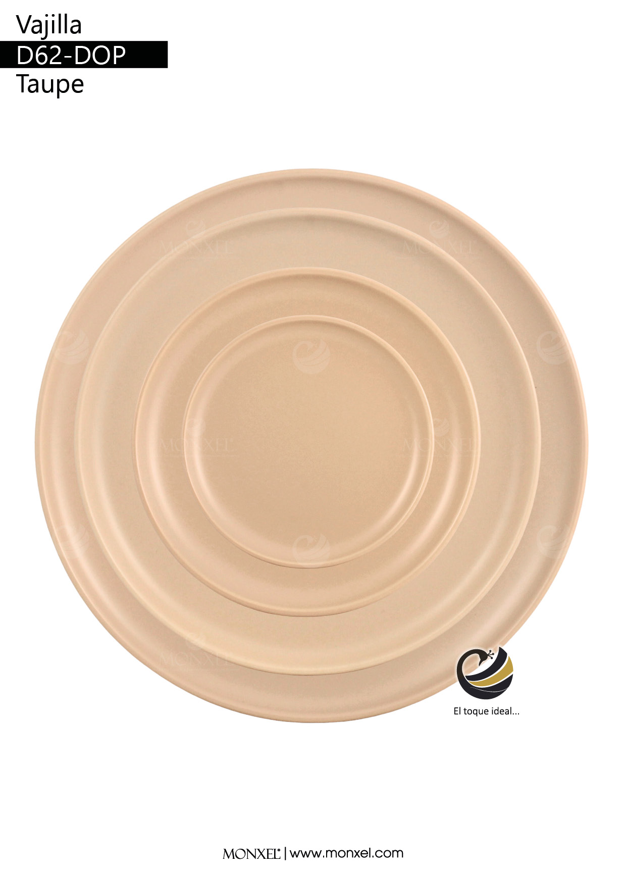 Vajilla D62-DOP Taupe (Porcelana)