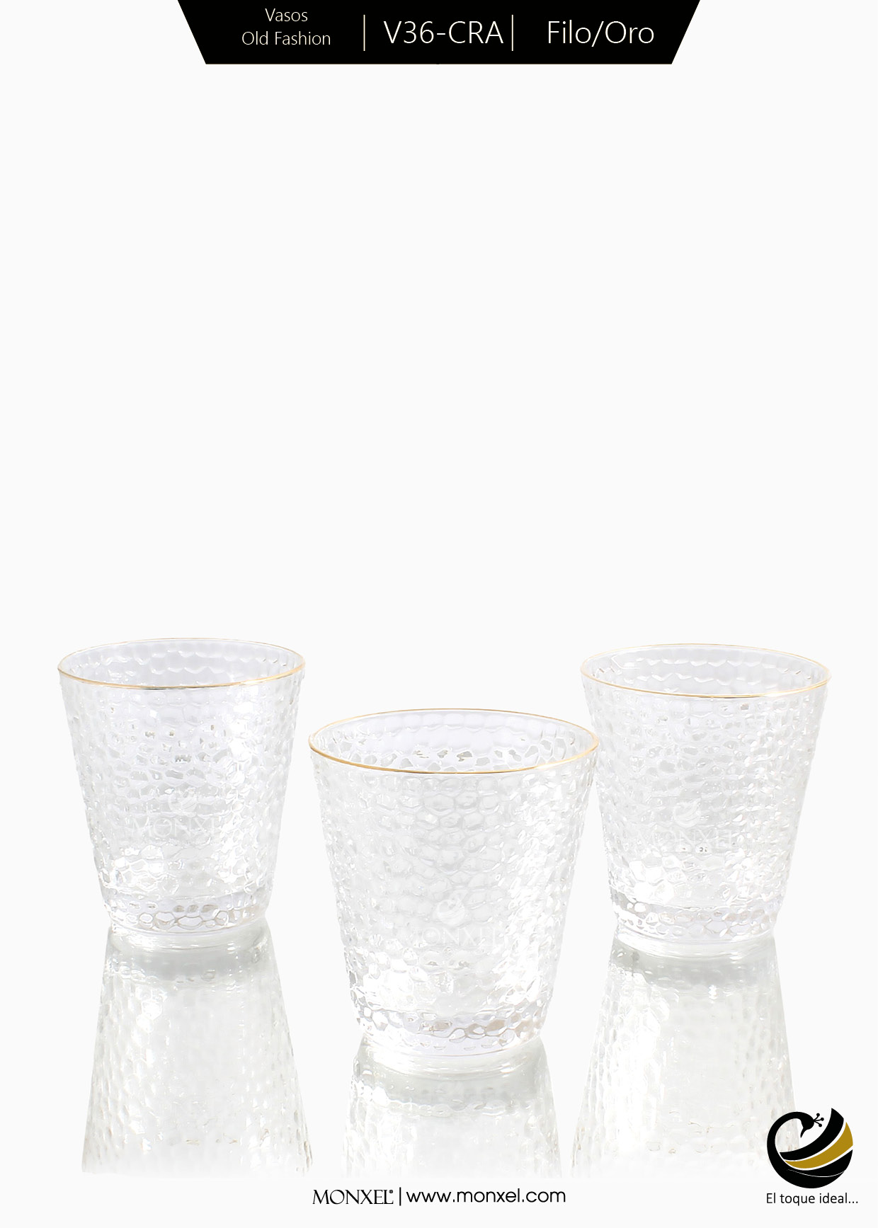 Vaso Old Fashion V36-CRA Filo Oro (Cristal)