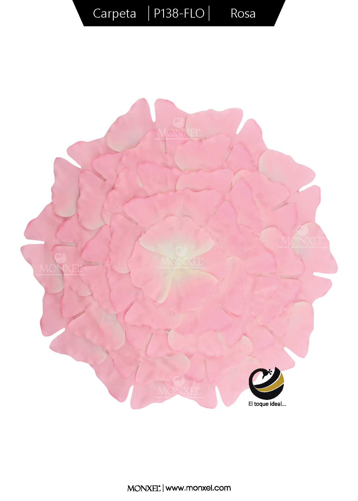 Carpeta (Plato Base) P138-FLO Rosa 38 cm. (PVC)