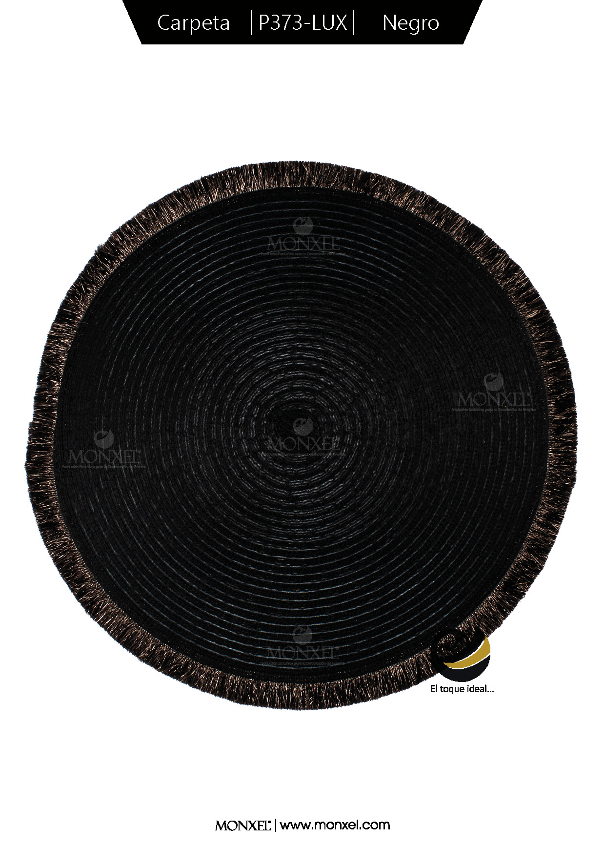 Carpeta (Plato Base) P373-LUX Negro 38 cm. (PVC)