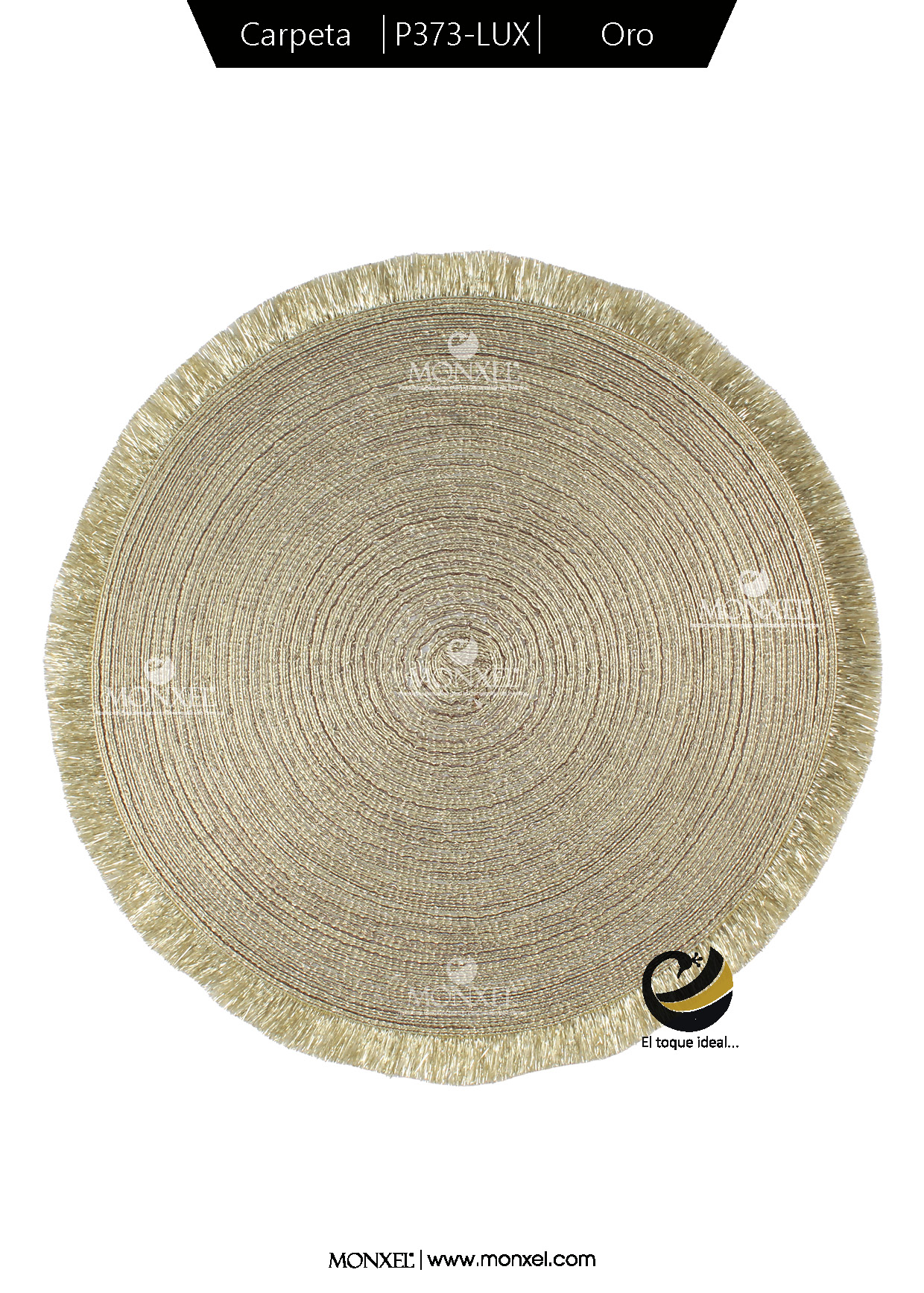 Carpeta (Plato Base) P373-LUX Oro 38 cm. (PVC)