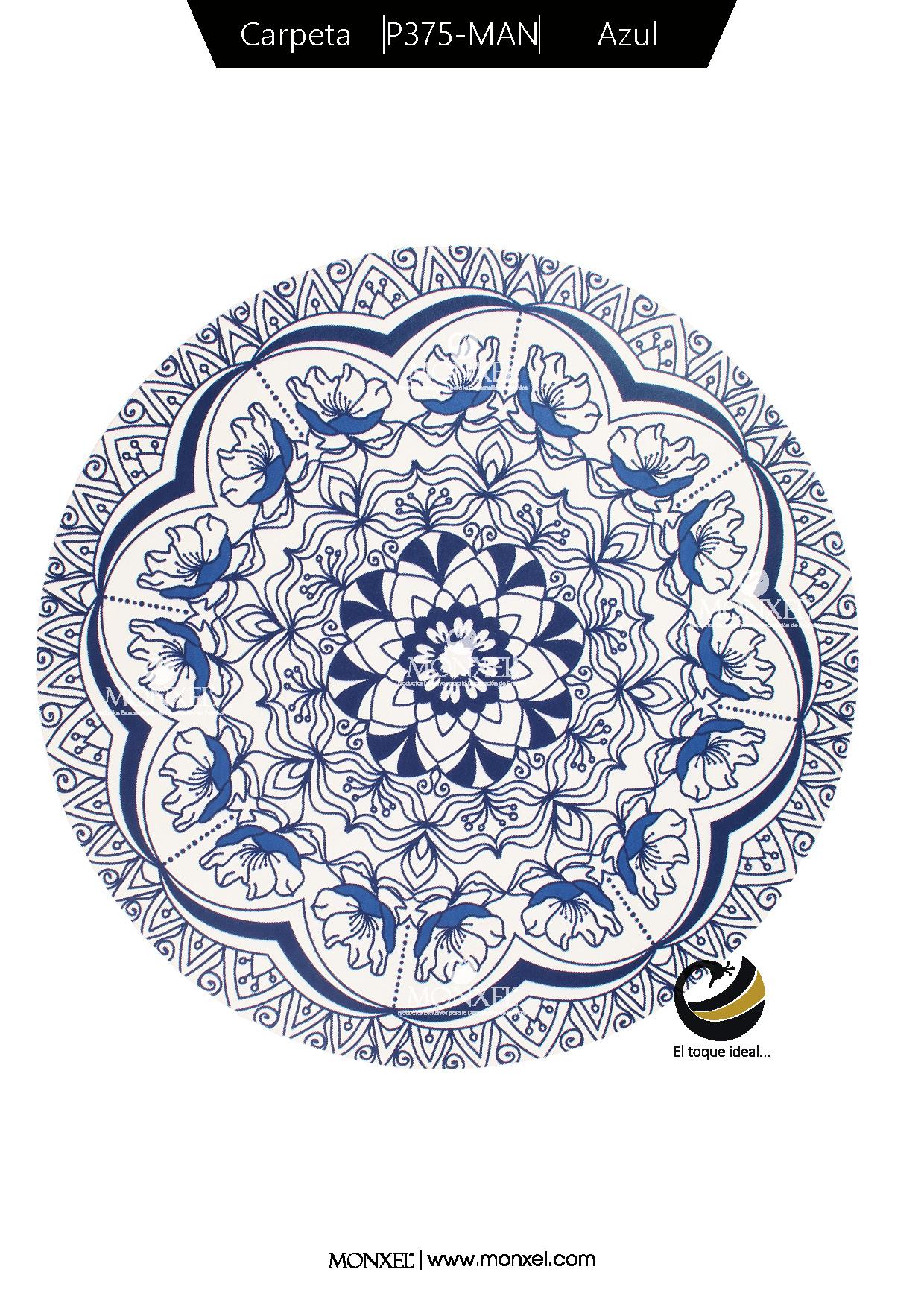 Carpeta (Plato Base) P375-MAN Azul 34 cm. (PVC)