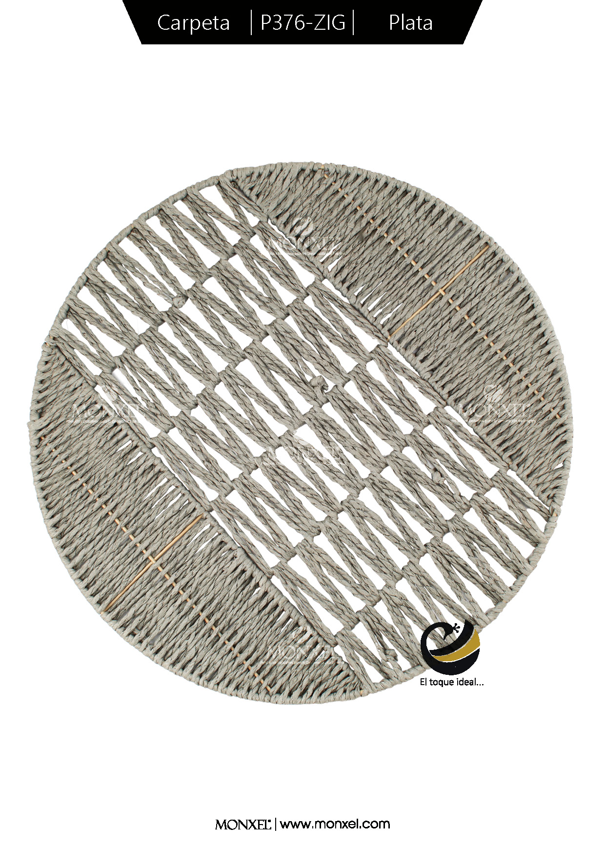 Carpeta (Plato Base) P376-ZIG Plata 38 cm. (PVC)