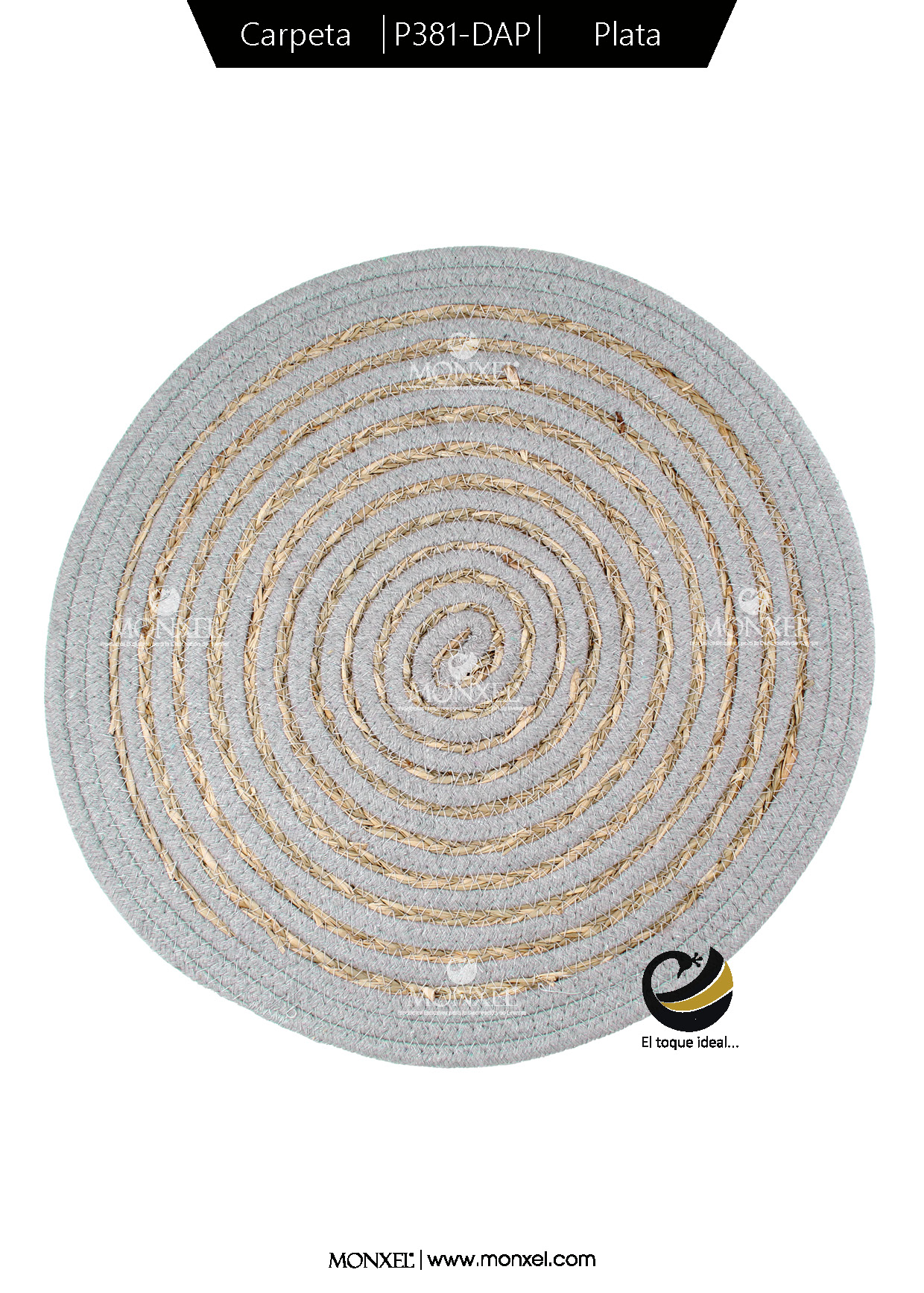 Carpeta (Plato Base) P381-DAP Plata 38 cm. (Jacinto de Agua)