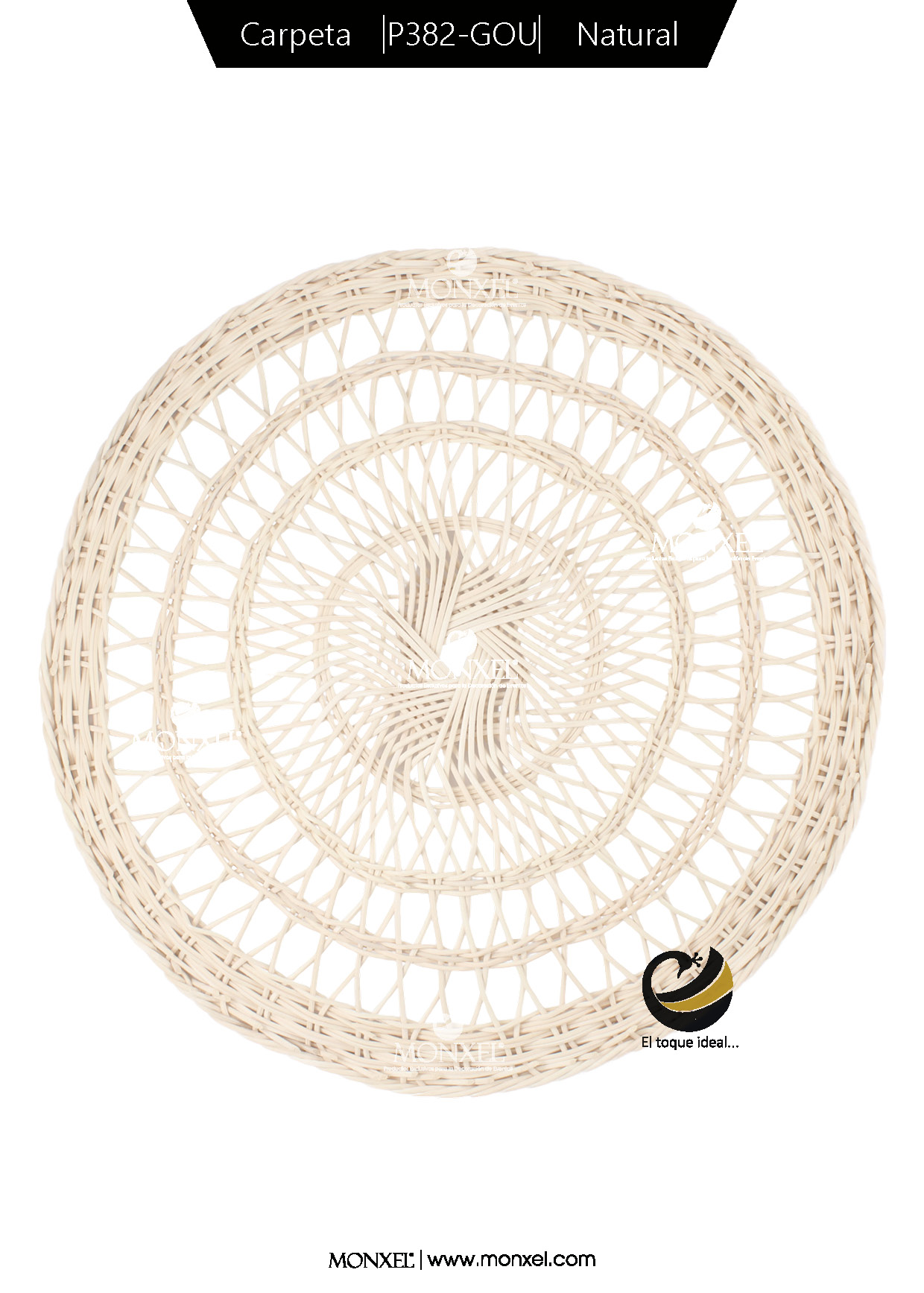 Plato Base P382-GOU Natural 38 cm. (Ratán Natural)