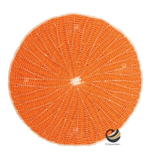 Plato Base P383-LIE Naranja 35 cm. (Papel Tejido/Ratán Natural)