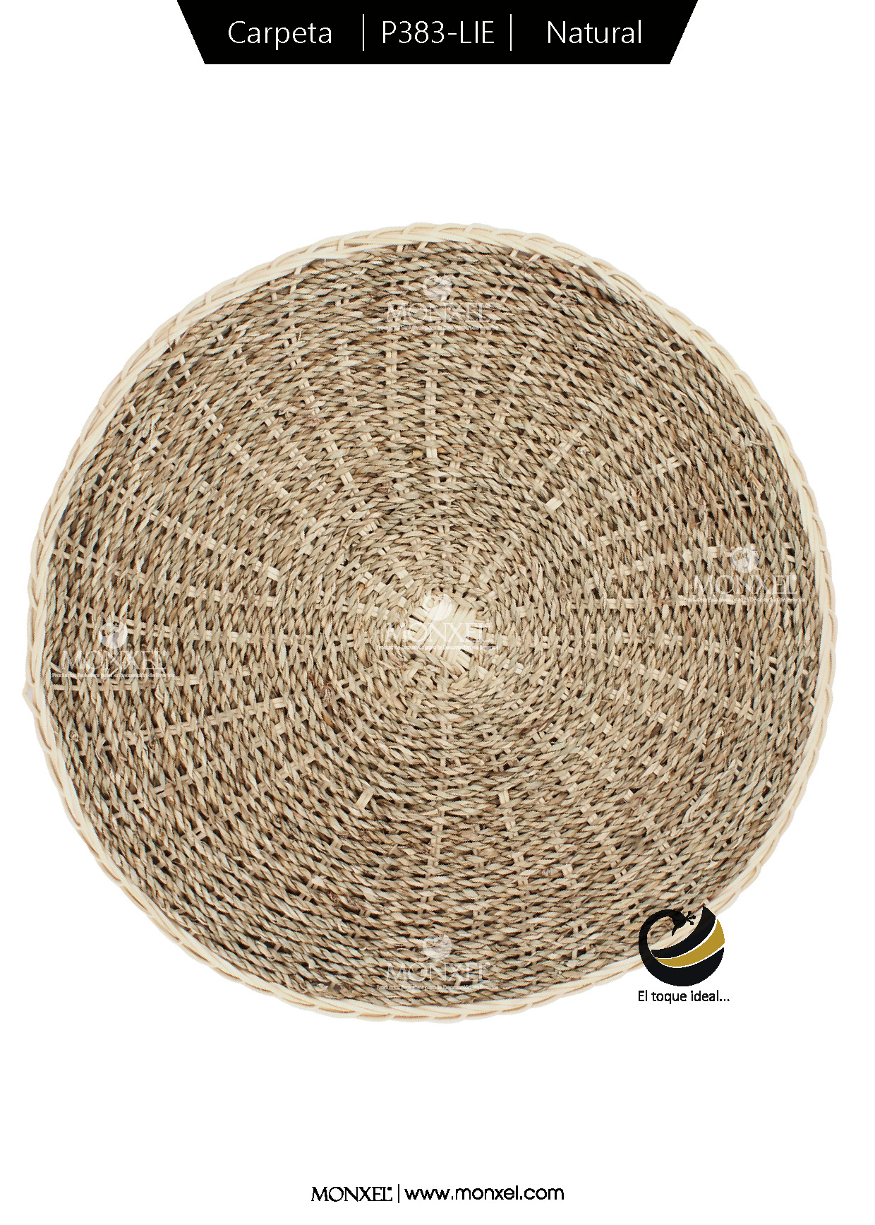 Plato Base P383-LIE Natural 38 cm. (Ratán Natural/Jacinto de Agua)