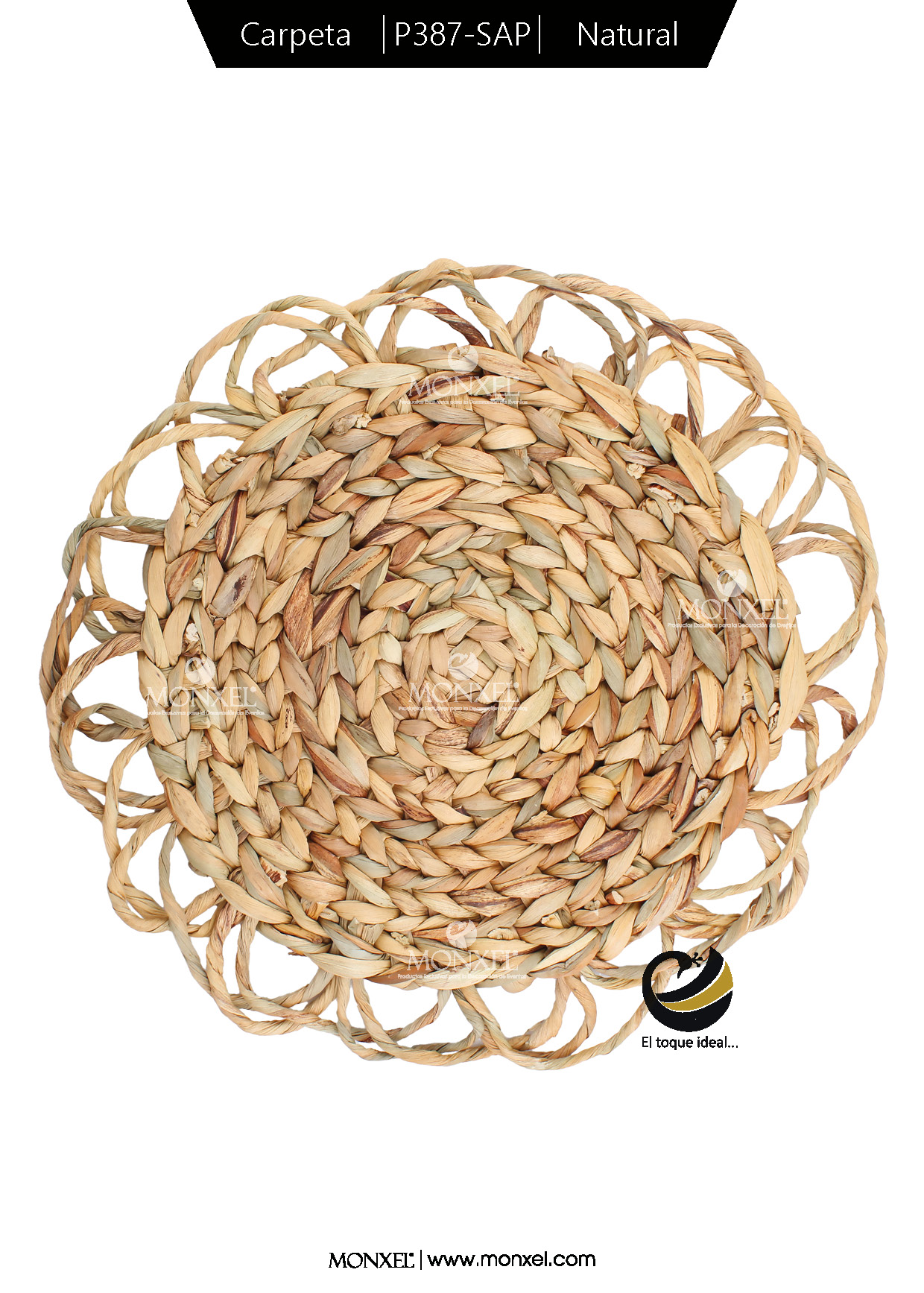 Carpeta (Plato Base) P387-SAP Natural 35 cm. (Jacinto de Agua)