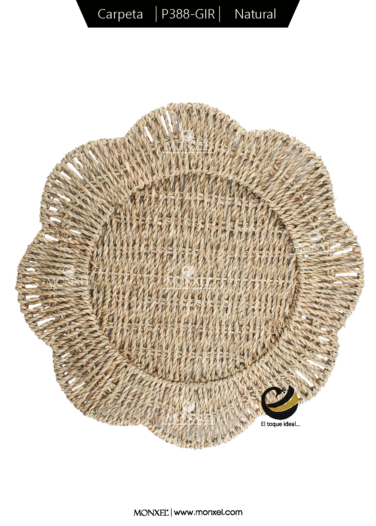 Carpeta (Plato Base) P388-GIR Natural 35 cm. (Jacinto de Agua)