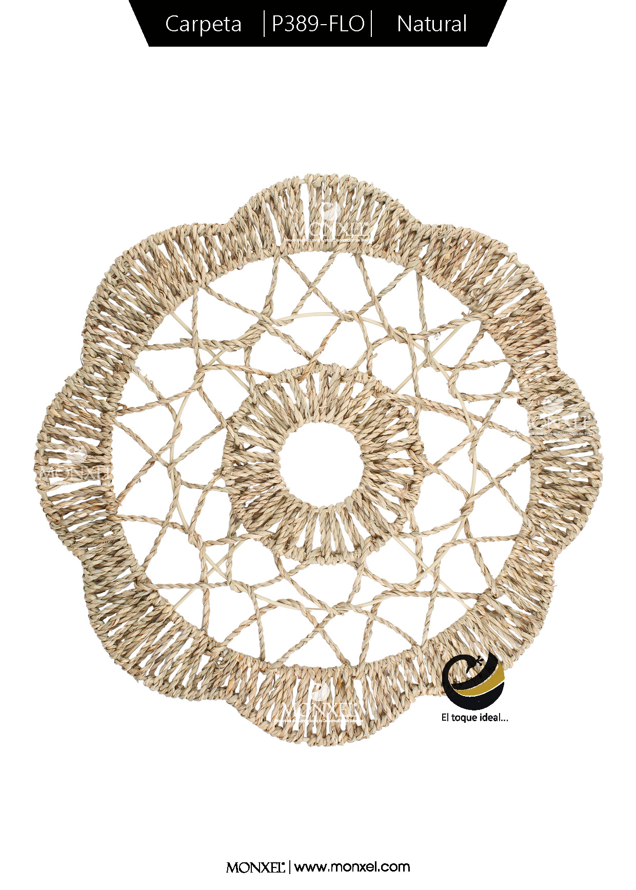 Carpeta (Plato Base) P389-FLO Natural 35 cm. (Jacinto de Agua)