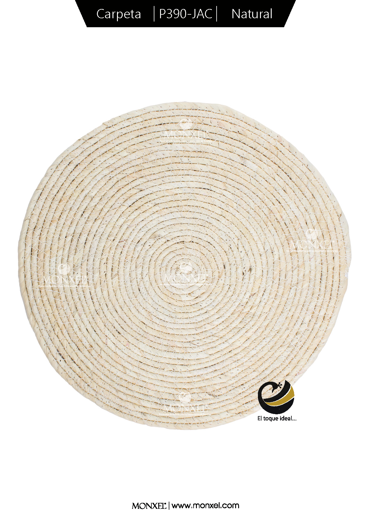 Carpeta (Plato Base) P390-JAC Natural 35 cm. (Hojas de Maíz)