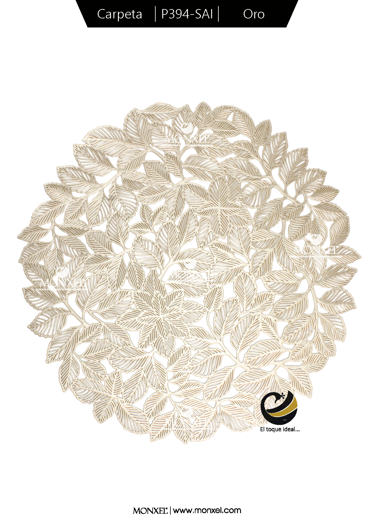 Carpeta (Plato Base) P394-SAI Oro 38 cm. (PVC)
