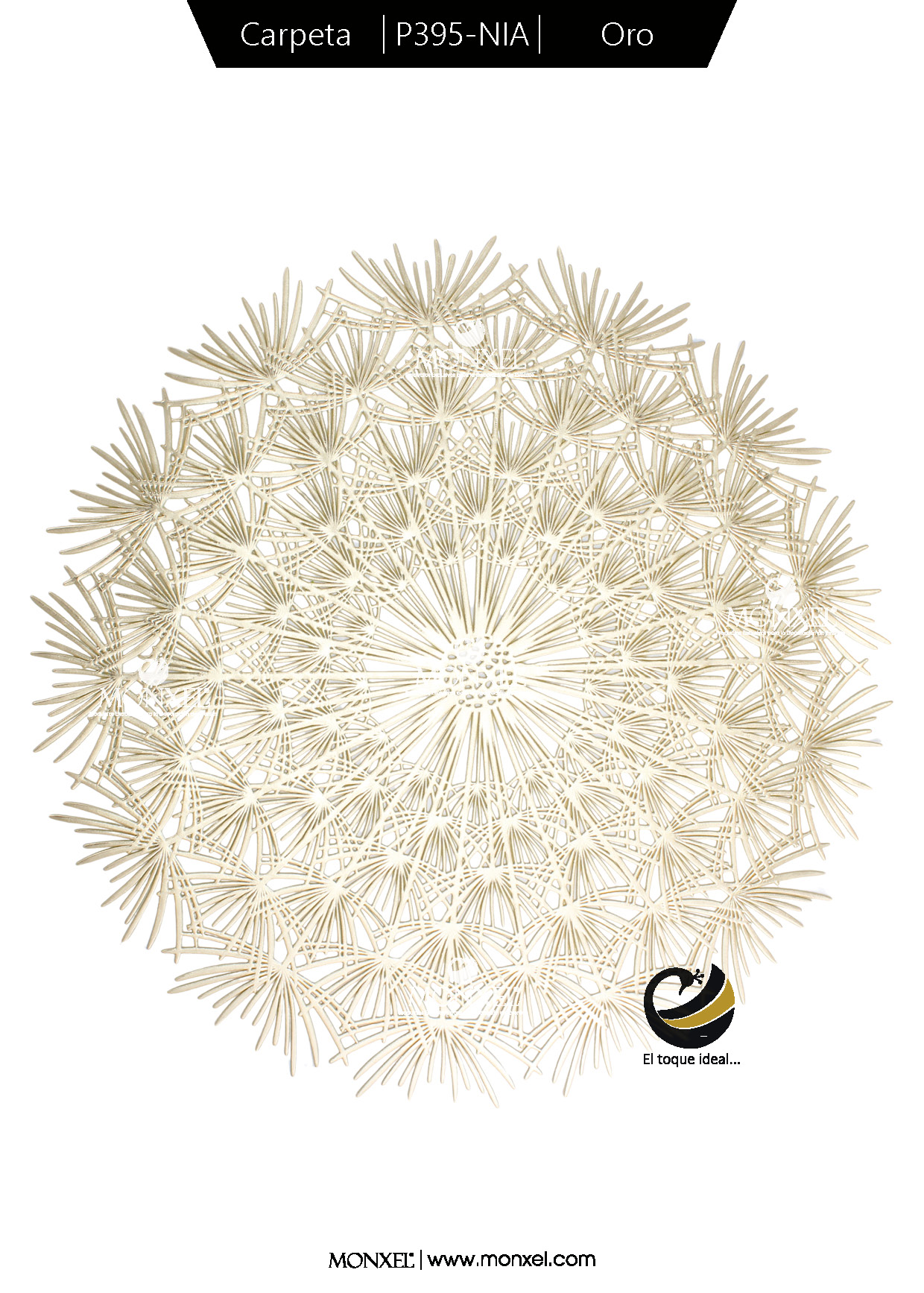 Carpeta (Plato Base) P395-NIA Oro 38 cm. (PVC)