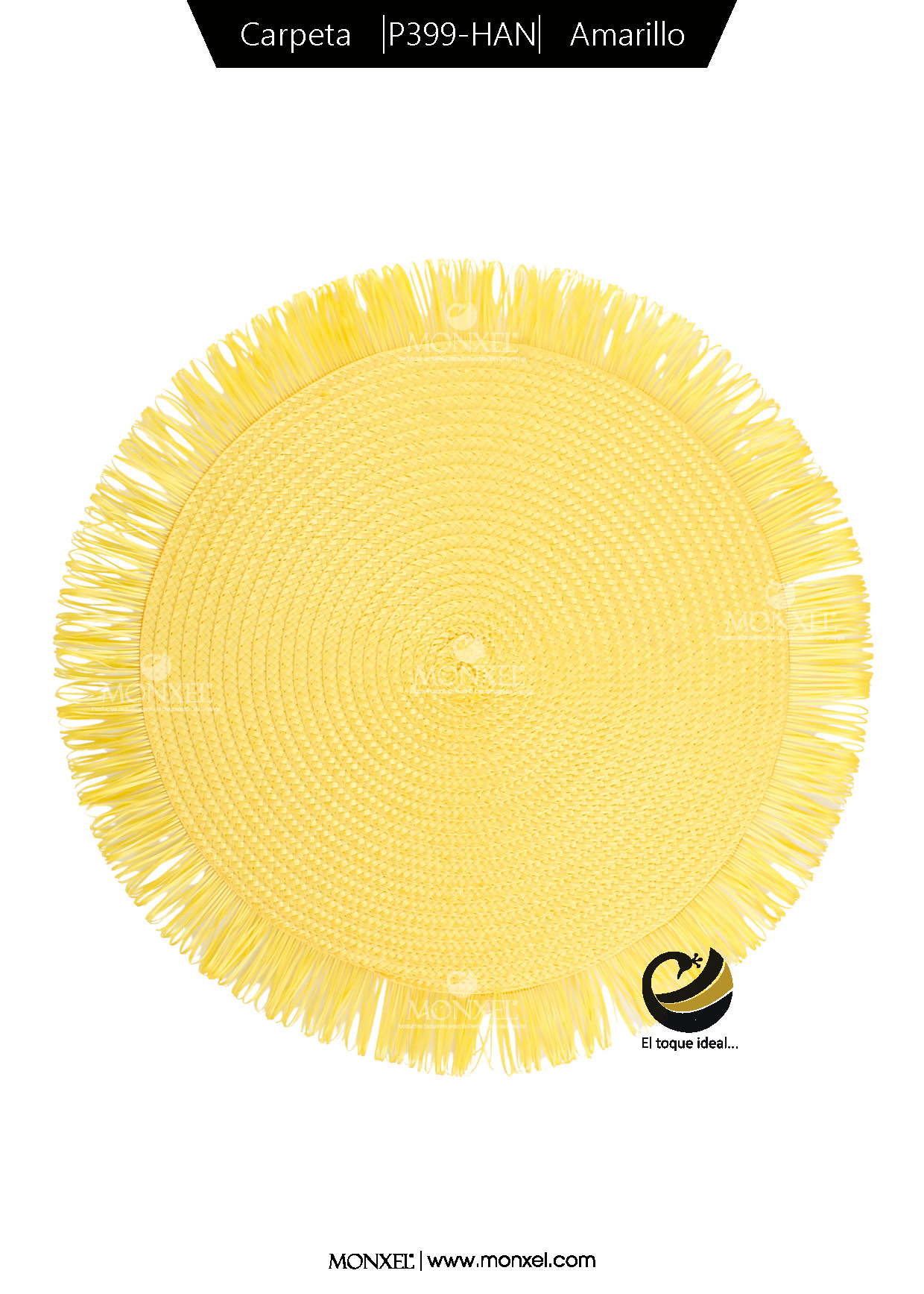 Carpeta (Plato Base) P399-HAN Amarillo 38 cm. (PVC)