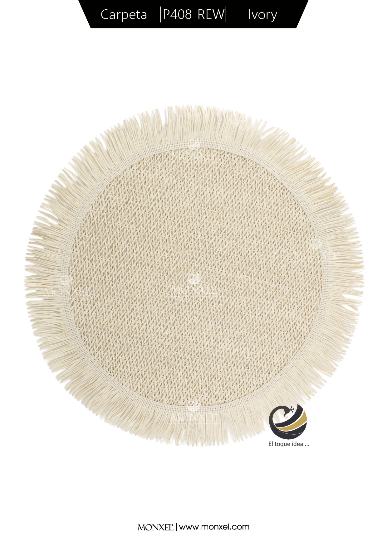 Plato Base P408-REW Ivory 35 cm. (Papel Tejido)