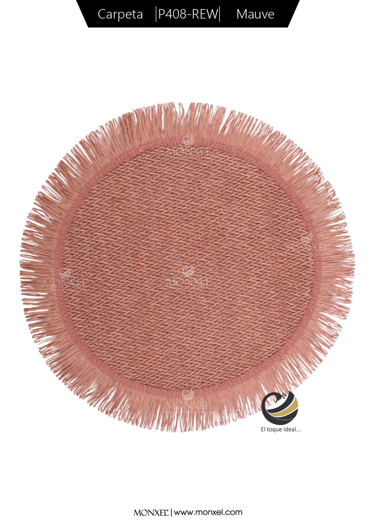 Plato Base P408-REW Mauve 35 cm. (Papel Tejido)