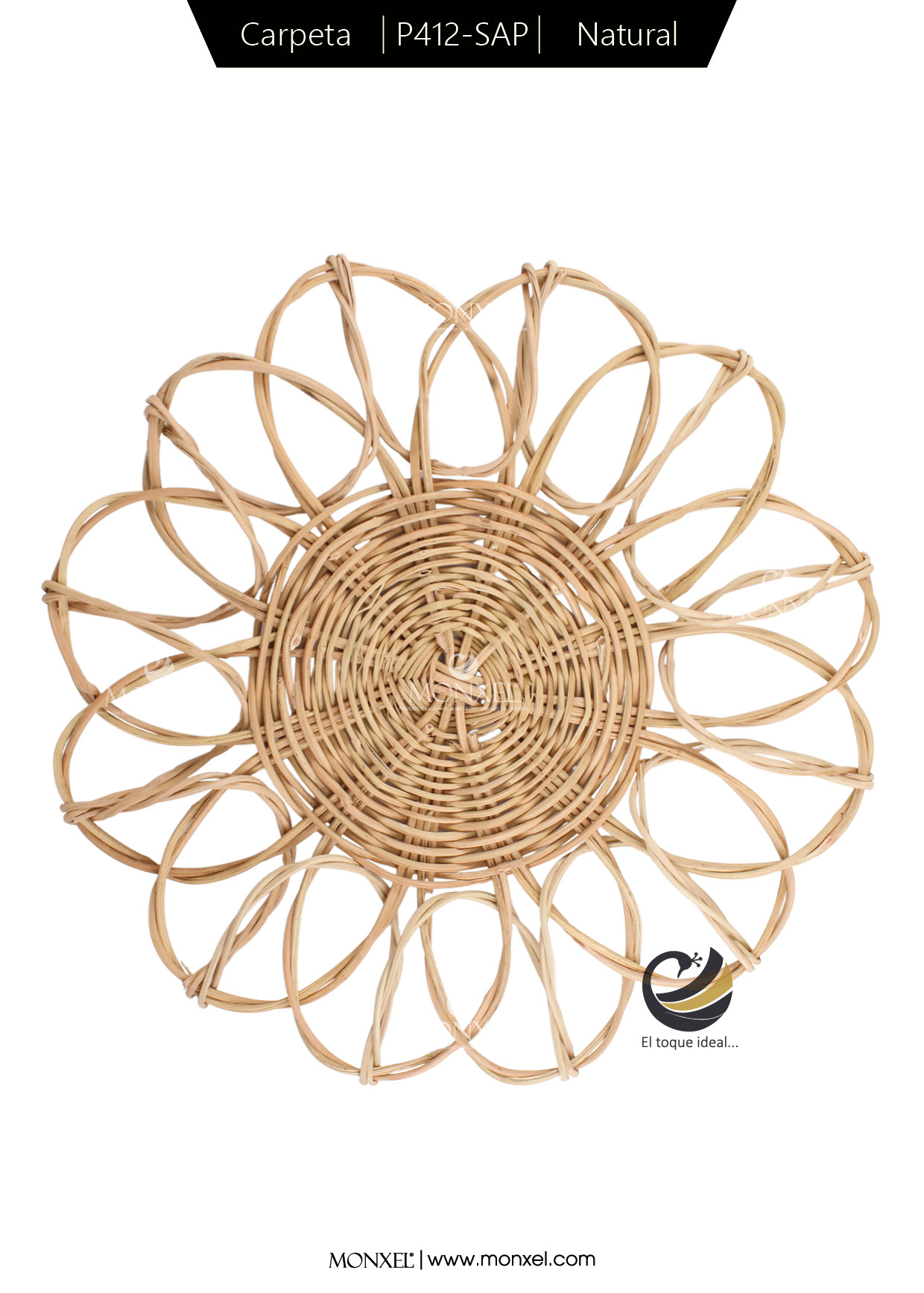 Carpeta (Plato Base) P412-SAP Natural 35 cm. (Bejuco)