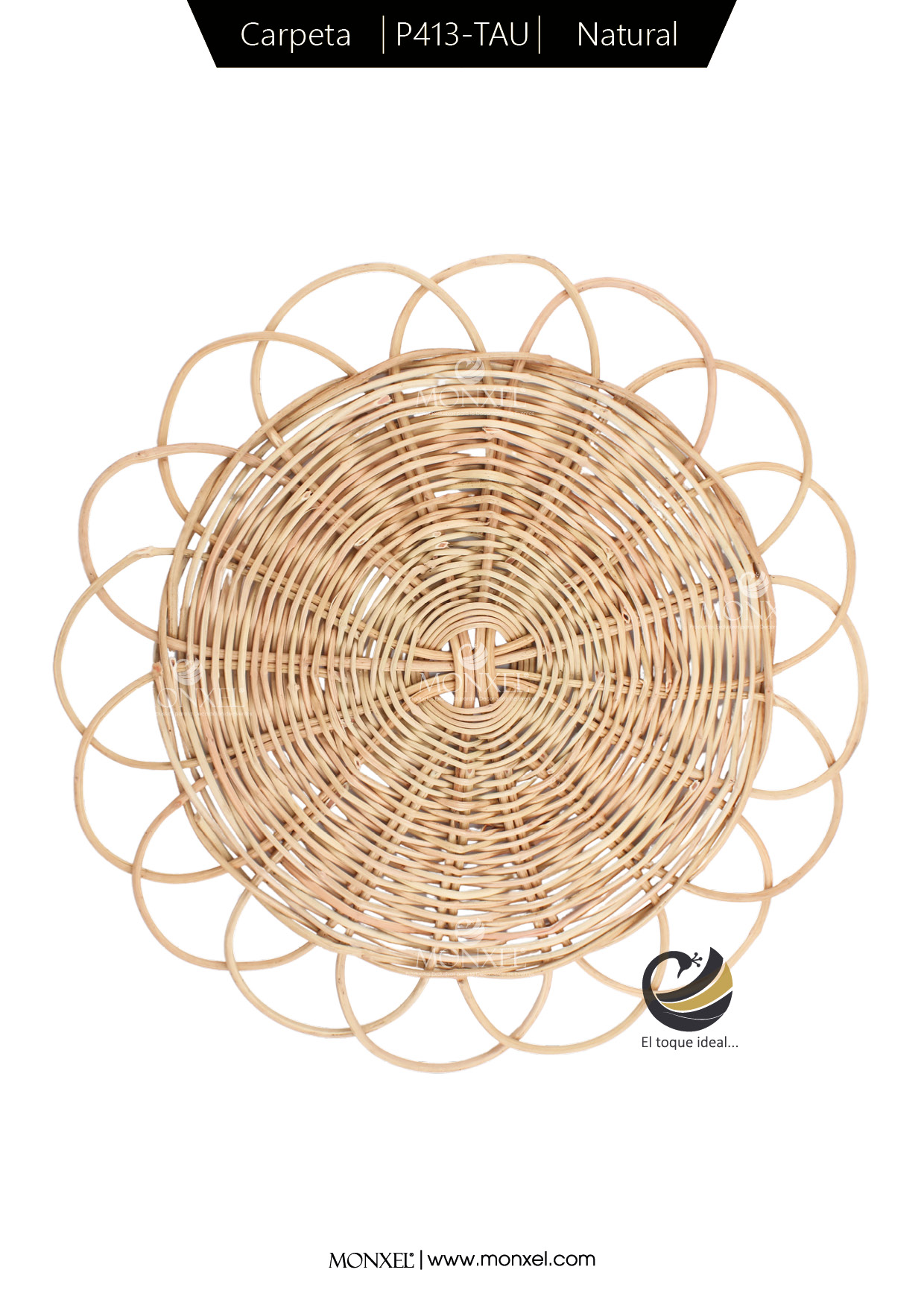 Carpeta (Plato Base) P413-TAU Natural 35 cm. (Bejuco)