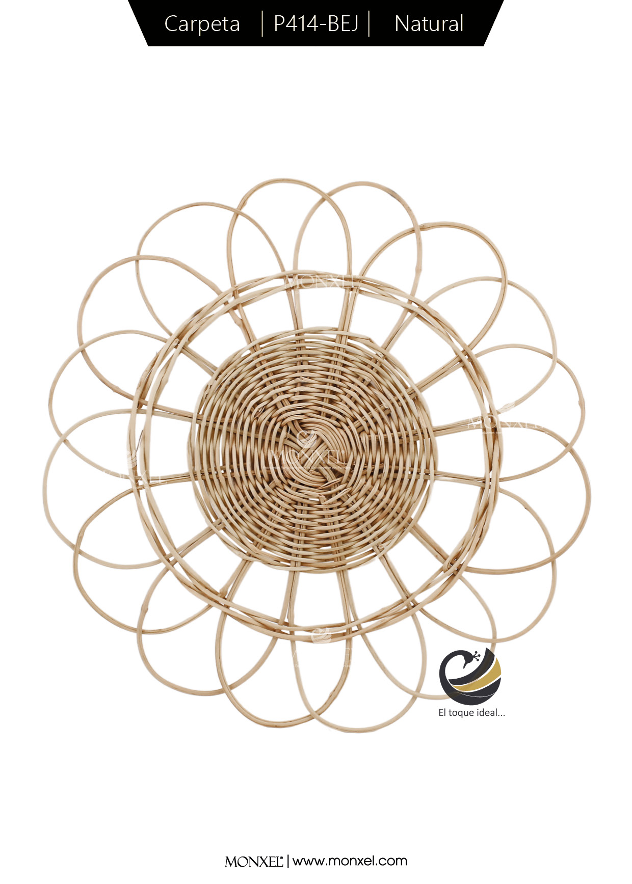 Carpeta (Plato Base) P414-BEJ Natural 35 cm. (Bejuco)