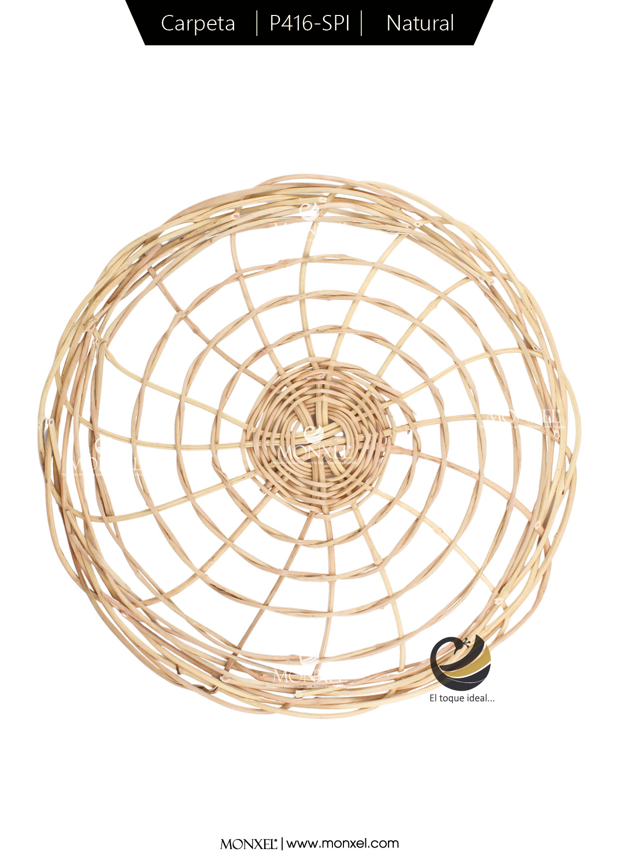 Carpeta (Plato Base) P416-SPI Natural 35 cm. (Bejuco)