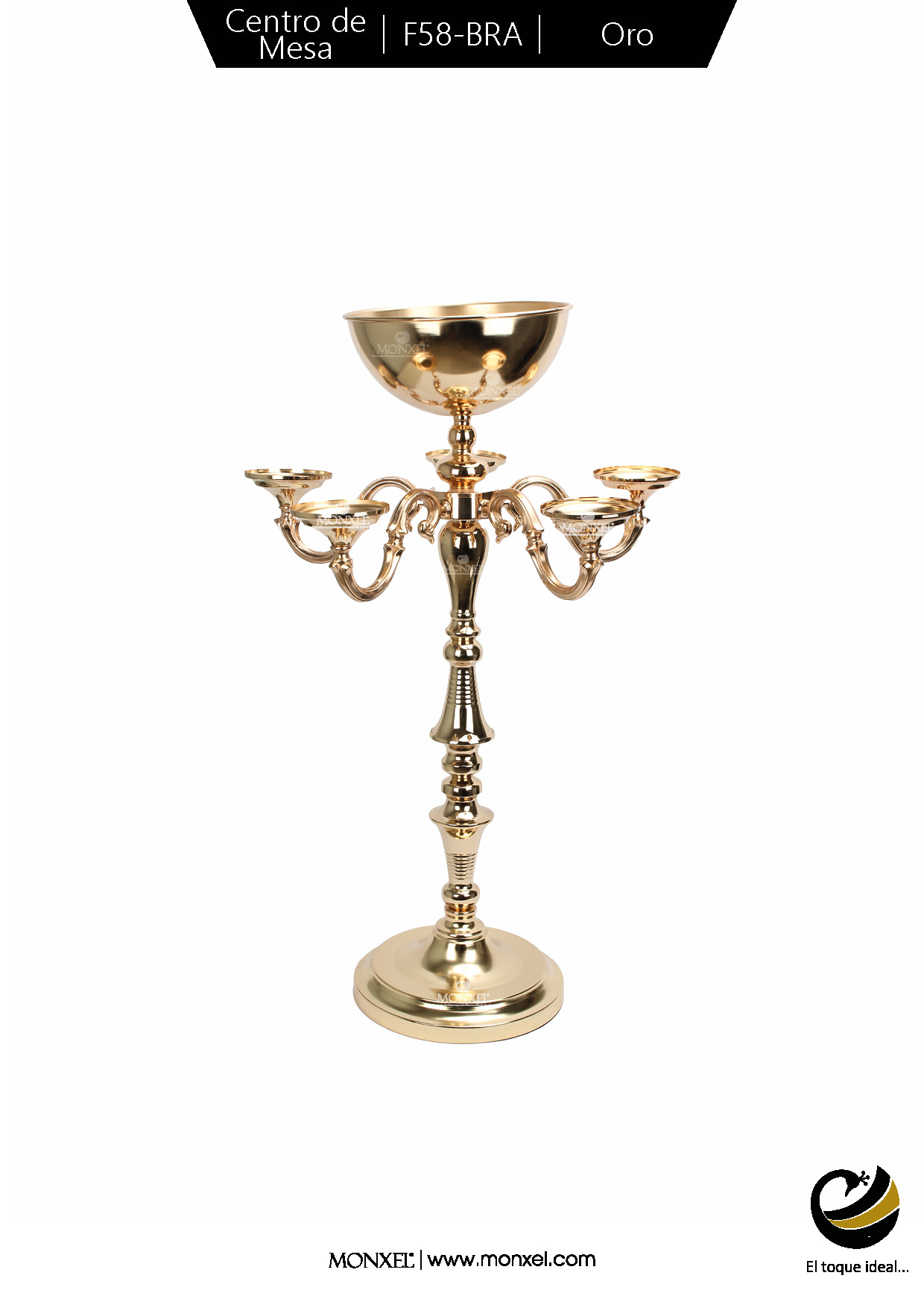 Centro de Mesa F58-BRA Oro (Acero Inoxidable)
