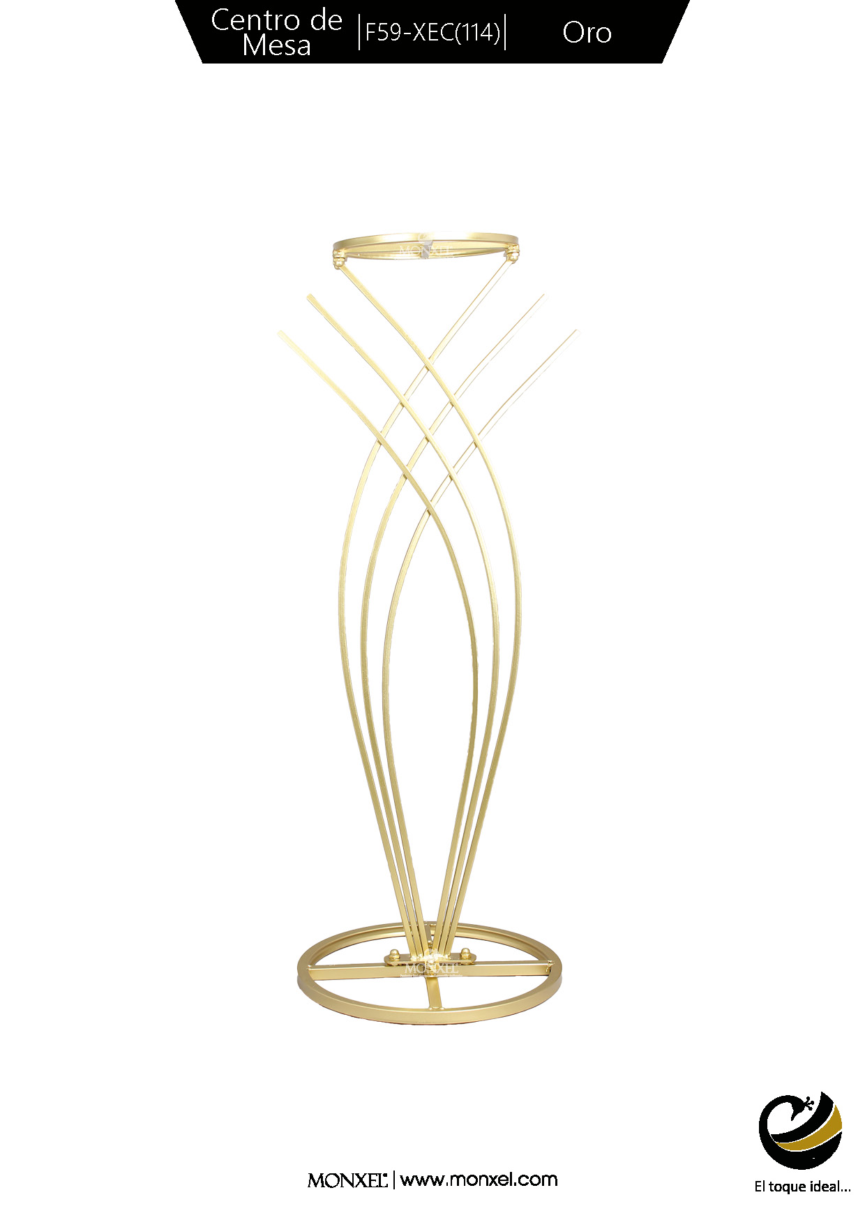 Centro de Mesa F59-XEC Oro 114 cm (Acero Inoxidable)