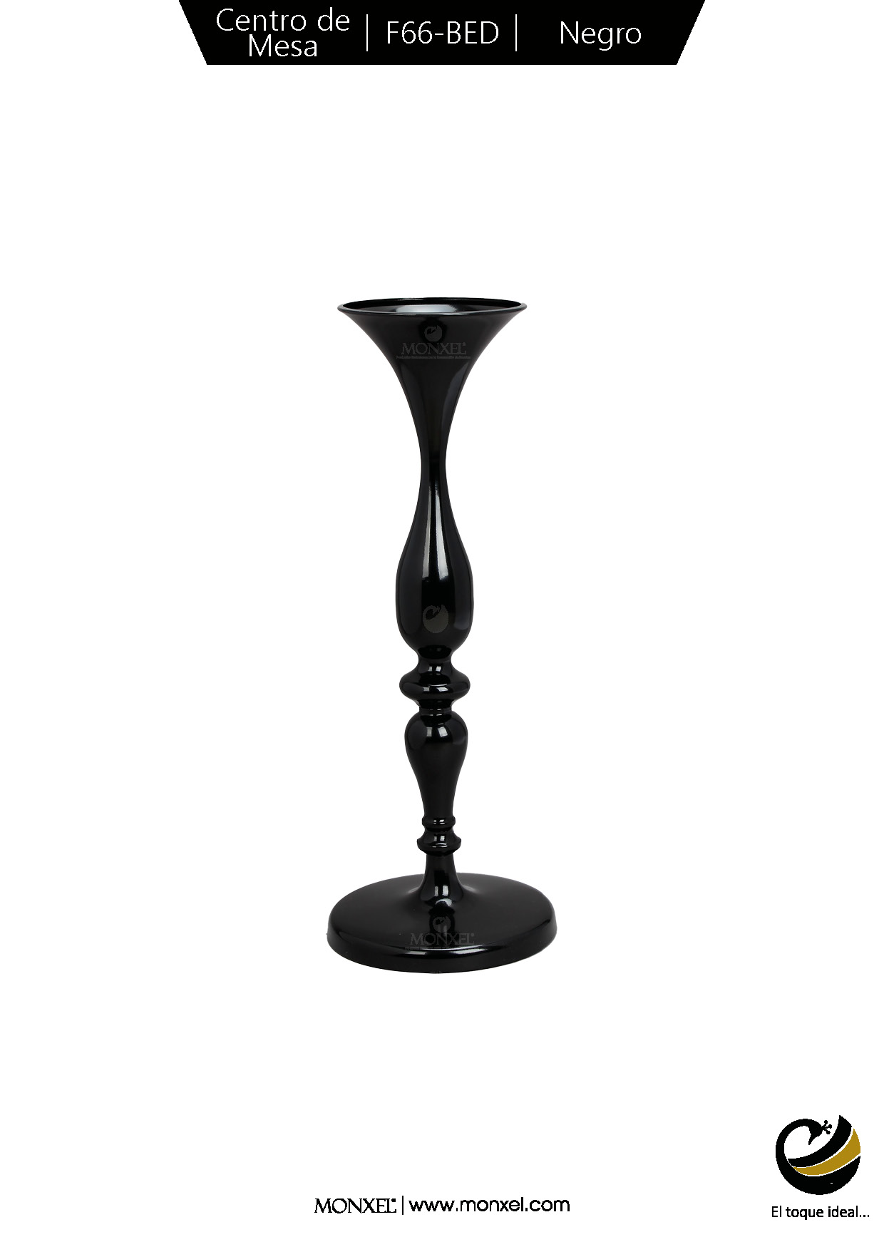Centro de Mesa F66-BED Negro (Acero Inoxidable)