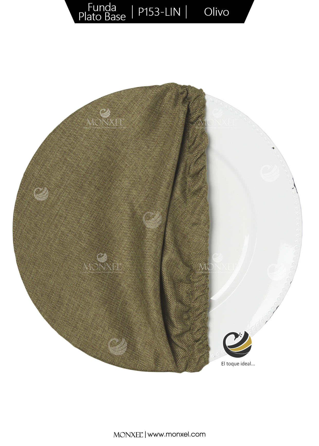 Funda Plato Base P153-LIN Verde Olivo 40 cm. (Textil)