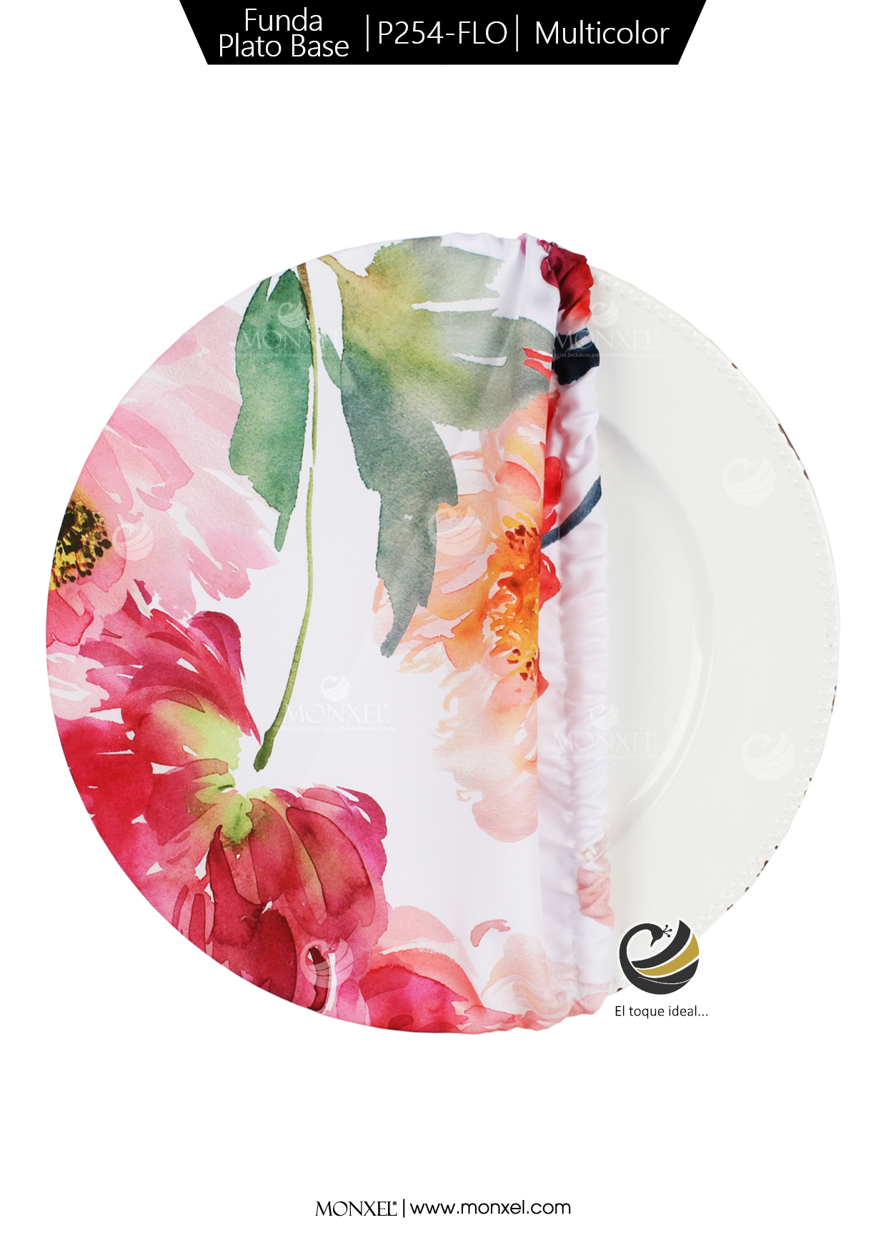 Funda Plato Base P254-FLO Multicolor 40 cm. (Textil)