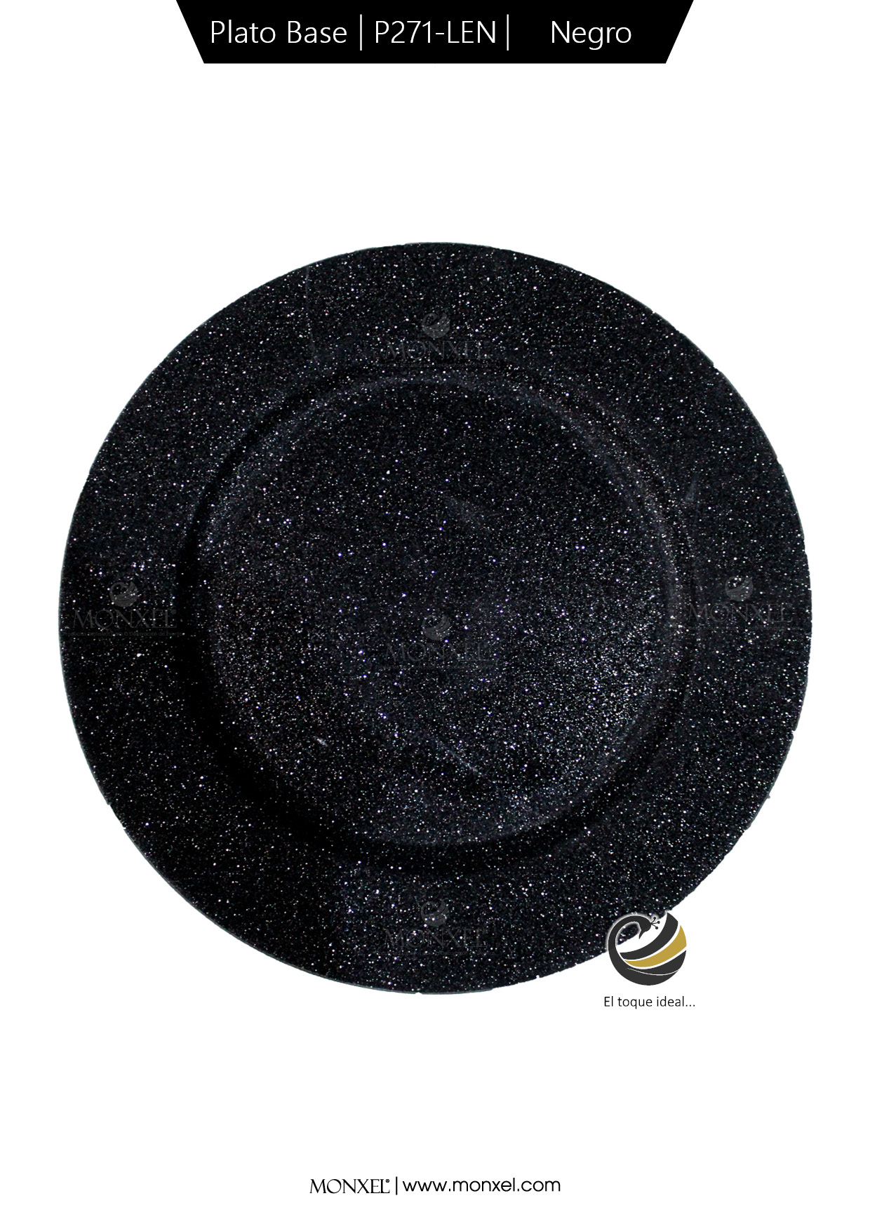 Plato Base P271-LEN Negro 33 cm. (Polipropileno)