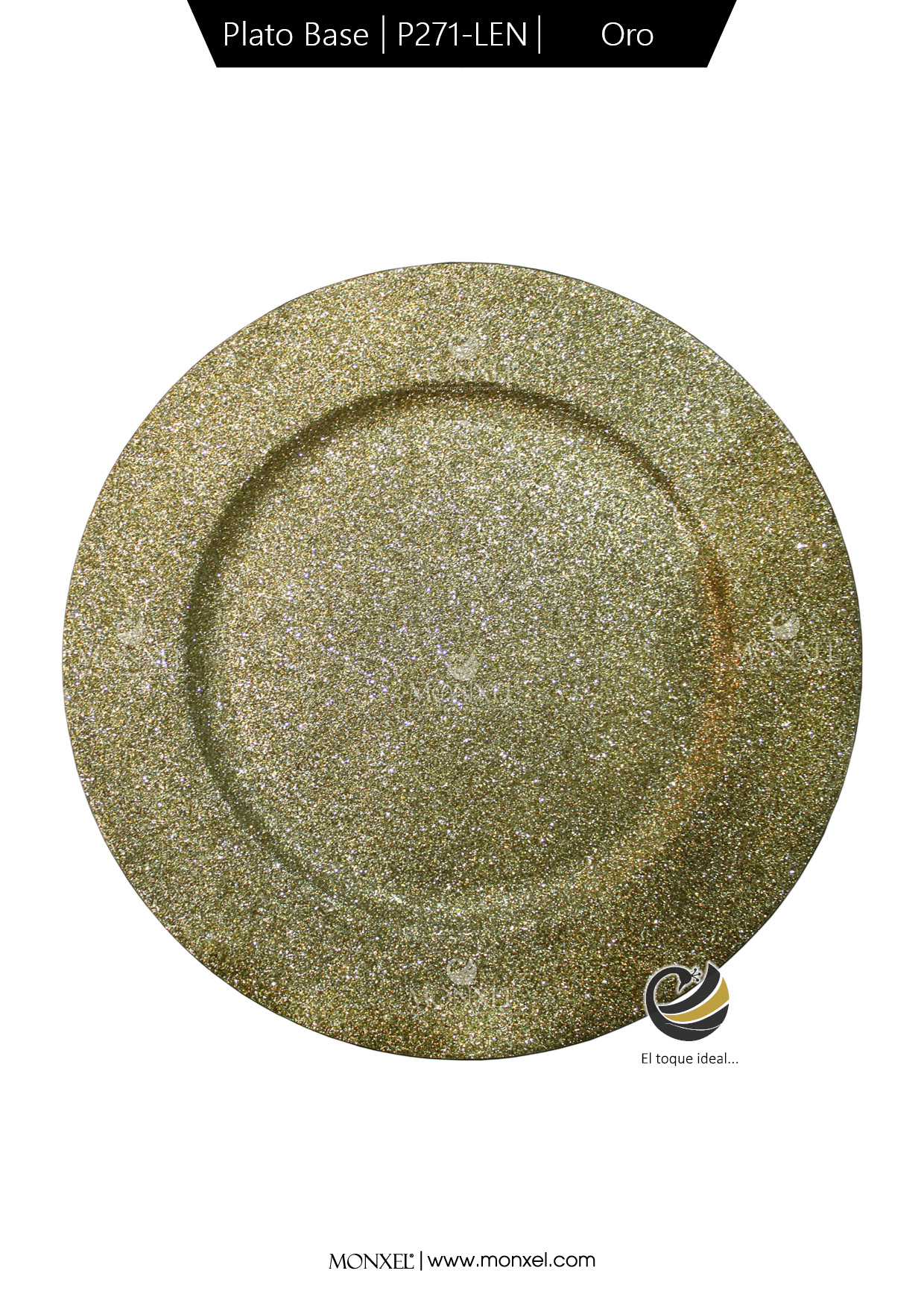 Plato Base P271-LEN Oro 33 cm. (Polipropileno)