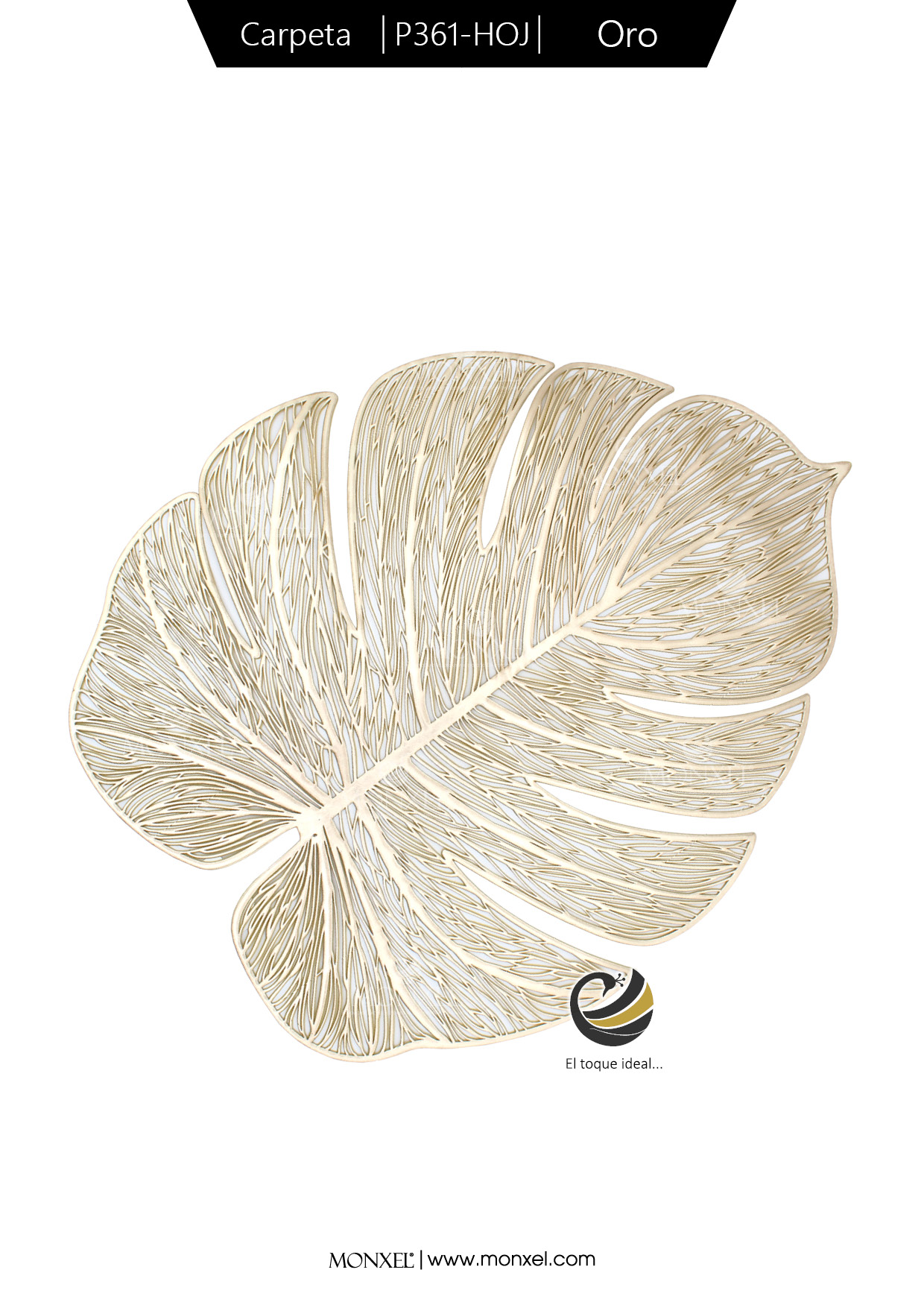 Carpeta (Plato Base) P361-HOJ Oro 32x39 cm. (PVC)