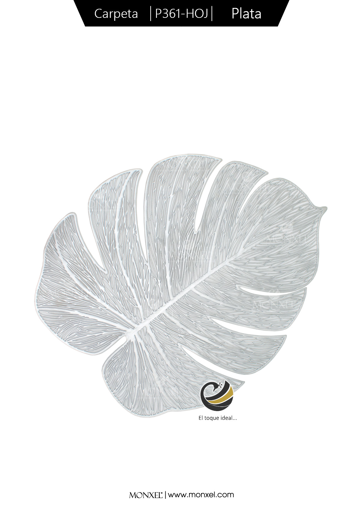 Carpeta (Plato Base) P361-HOJ Plata 32x39 cm. (PVC)