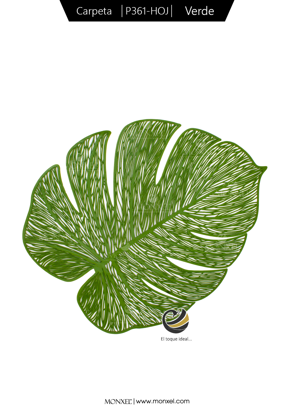 Carpeta (Plato Base) P361-HOJ Verde 32x39 cm. (PVC)
