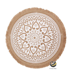 Carpeta (Plato Base) P363-FOD Champagne/Blanco 37 cm. (Lino/Yute)