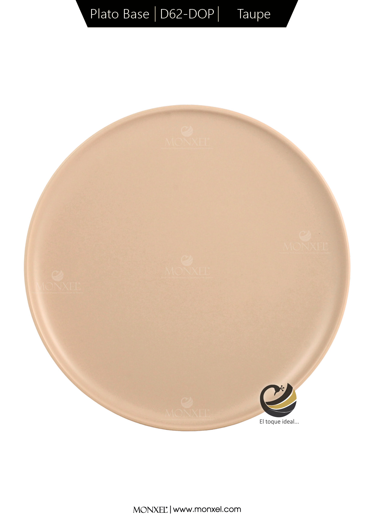 Plato Base D62-DOP Taupe 30.5 cm (Porcelana)