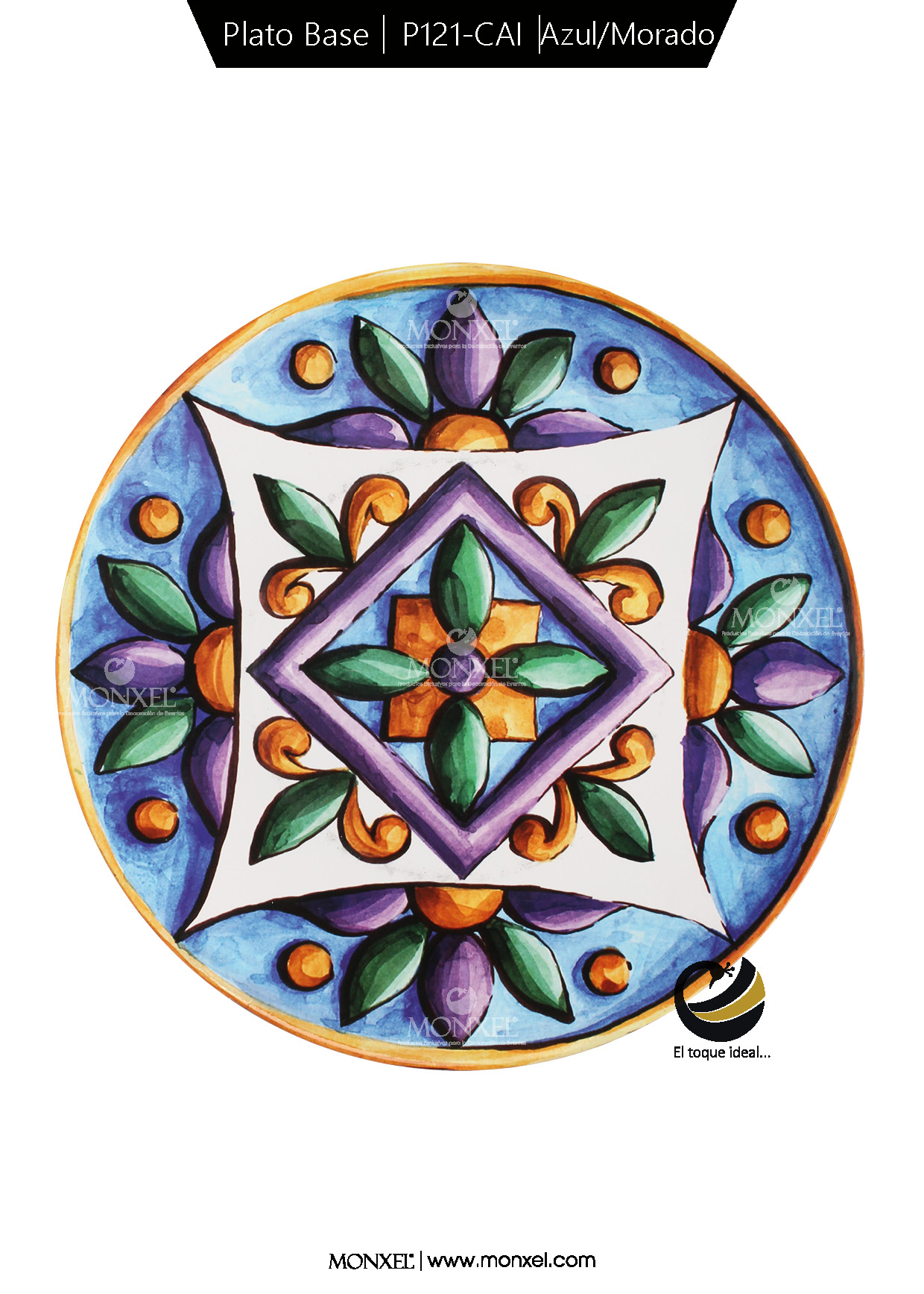 Plato Base P121-CAI Azul Morado 33 cm. (Polipropileno)