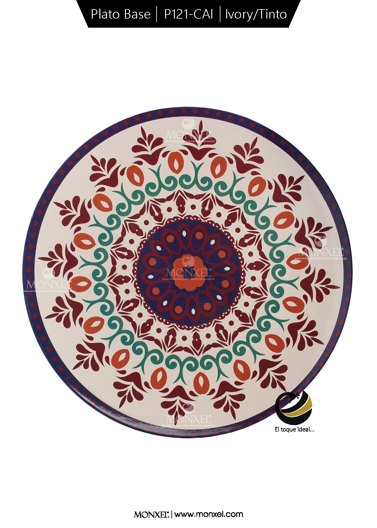 Plato Base P121-CAI Ivory Tinto 33 cm. (Polipropileno)