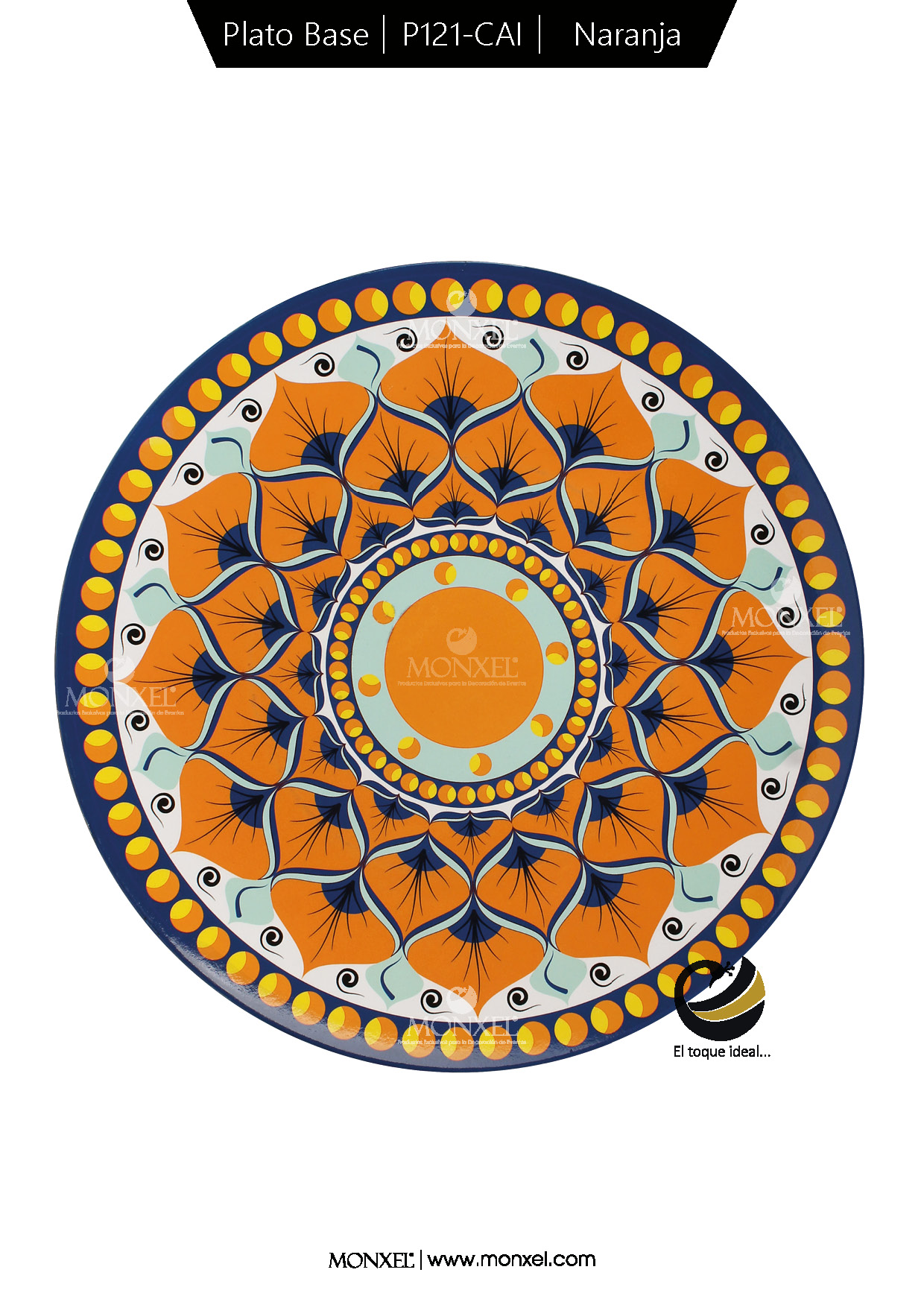 Plato Base P121-CAI Naranja 33 cm. (Polipropileno)