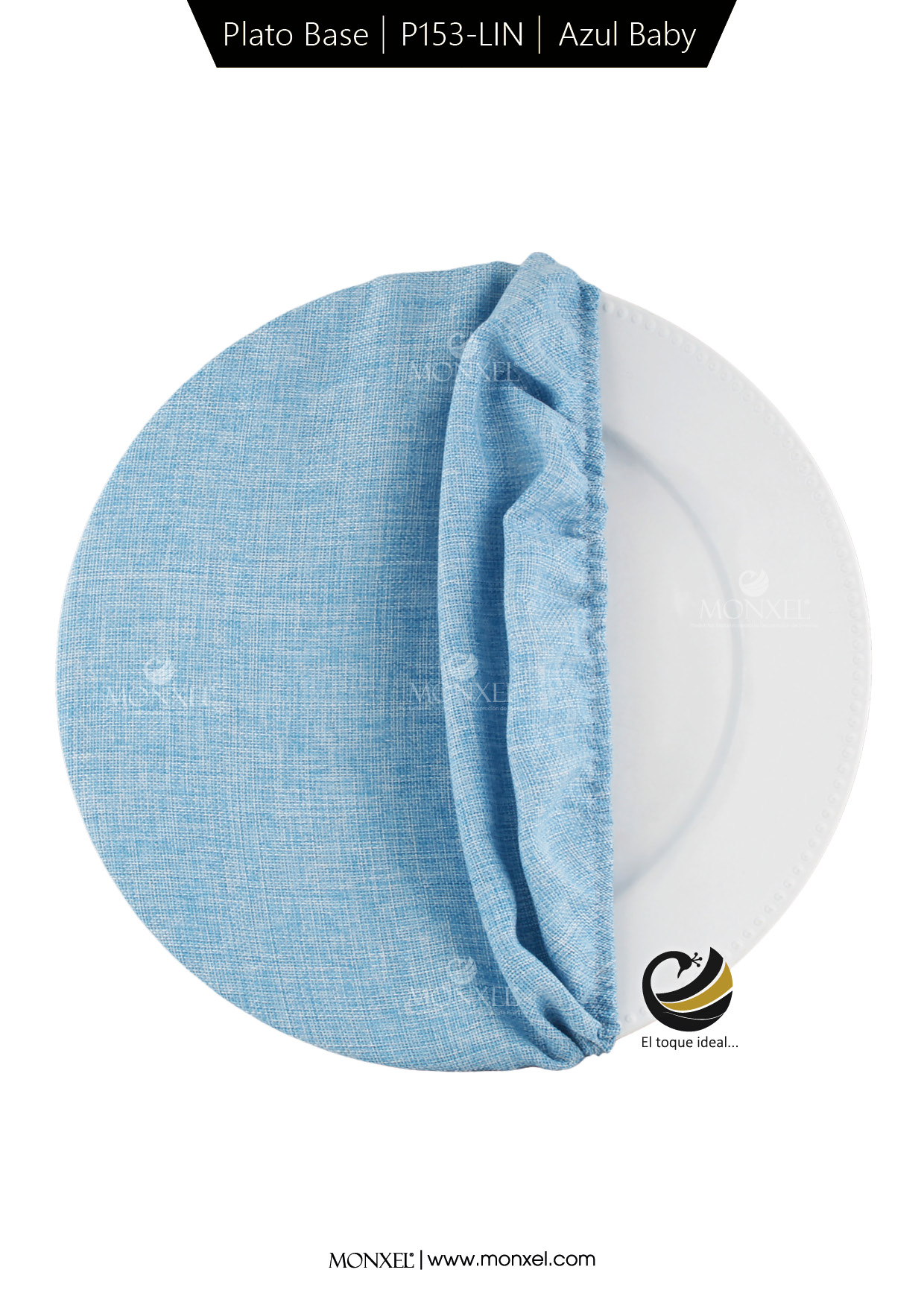 Funda Plato Base P153-LIN Azul Baby 40 cm. (Textil)