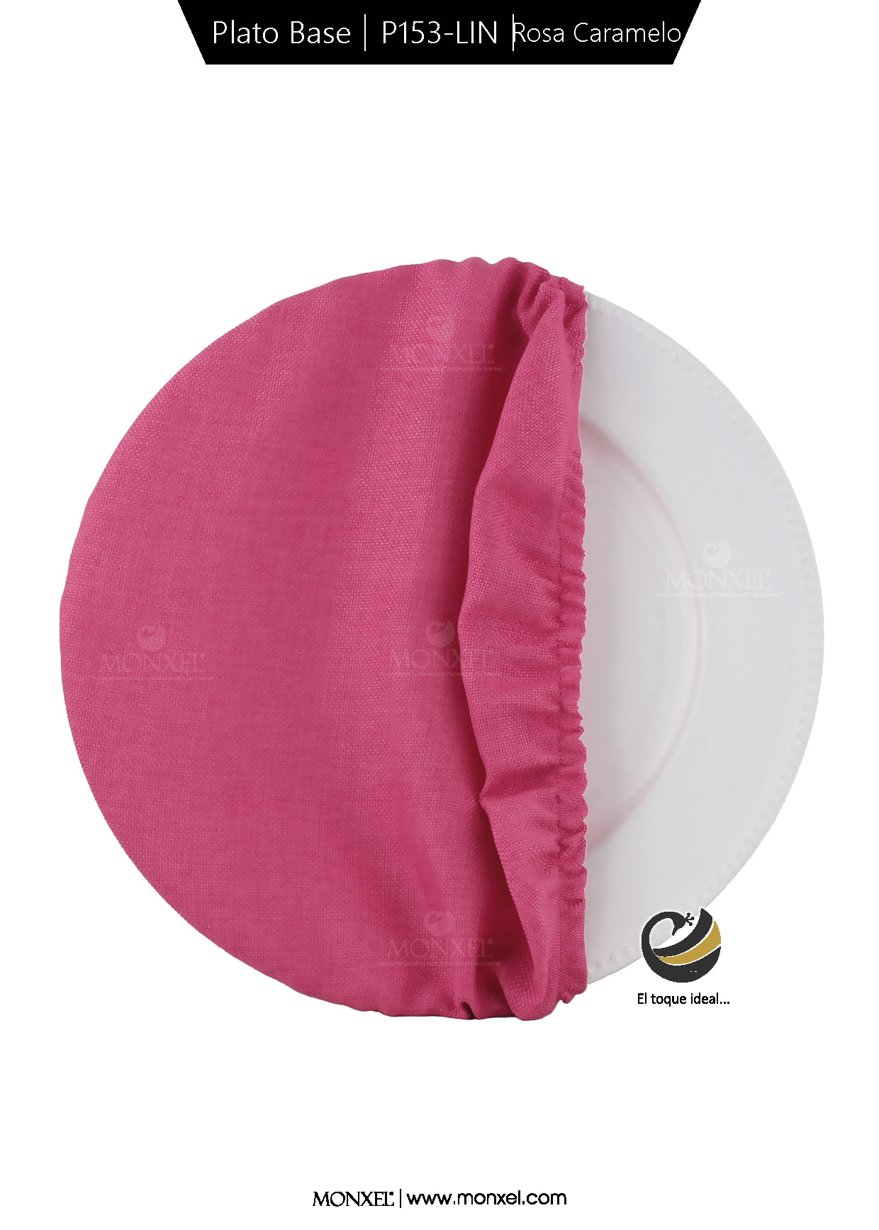 Funda Plato Base P153-LIN Rosa Caramelo 40 cm. (Textil)