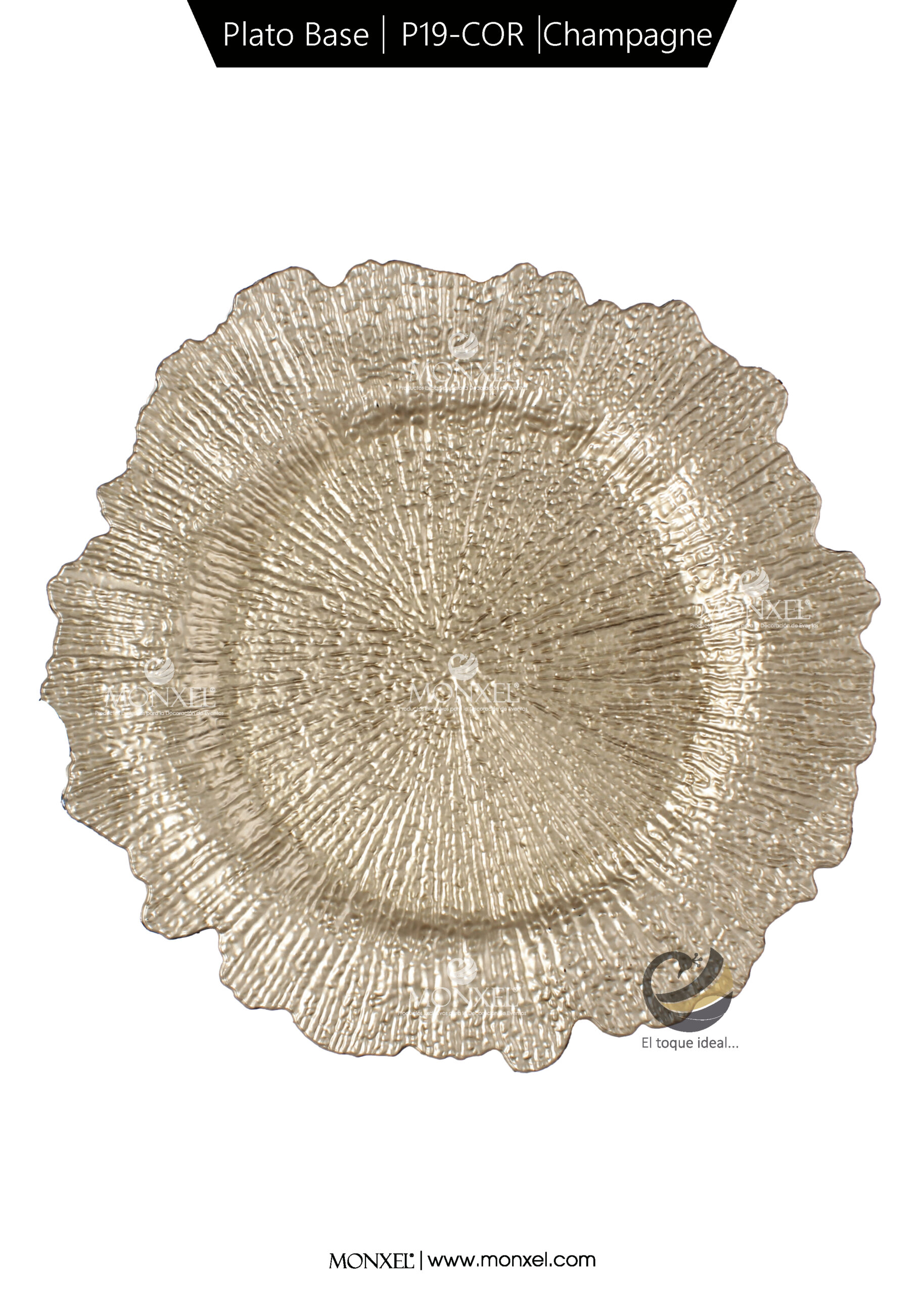 Plato Base P19-COR B Champagne 33 cm. (Polipropileno)
