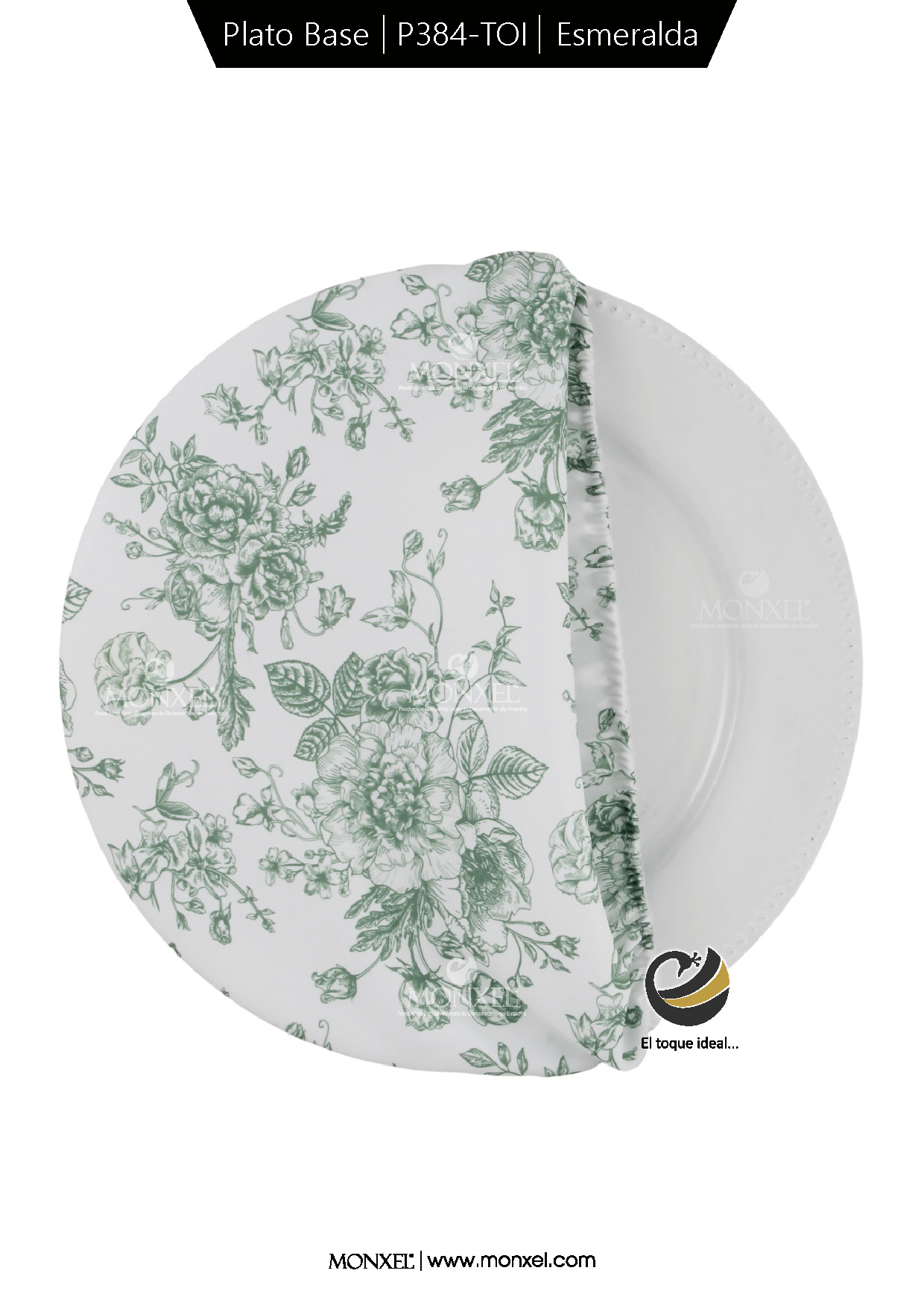 Funda Plato Base P384-TOI Esmeralda 40 cm. (Textil)