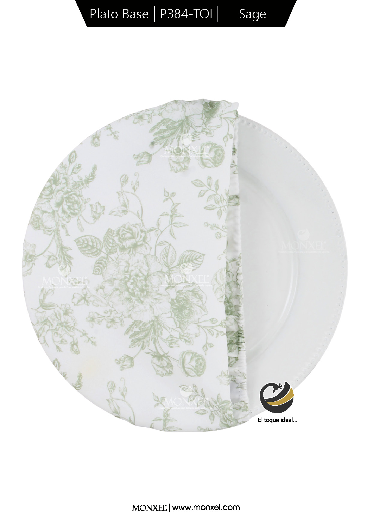 Funda Plato Base P384-TOI Sage 40 cm. (Textil)