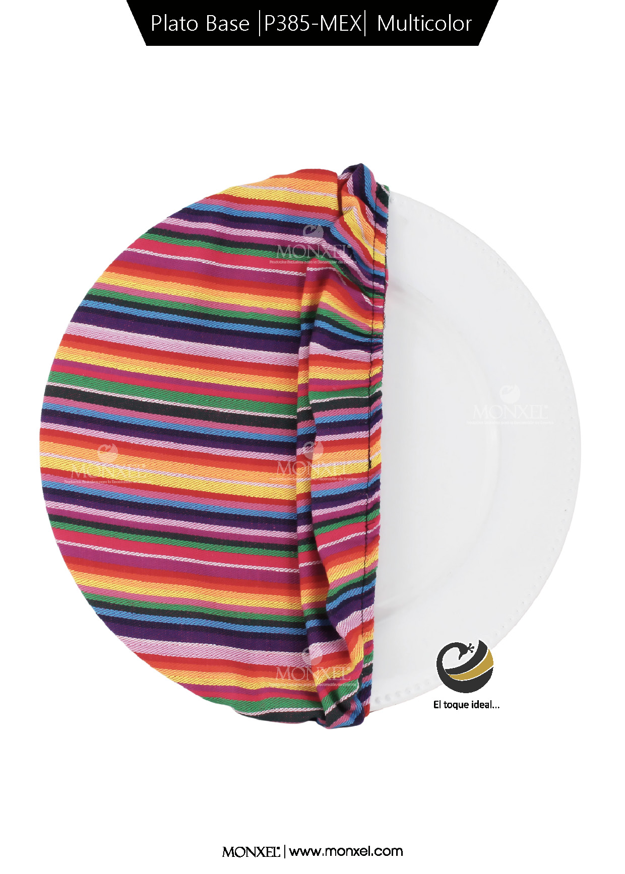 Funda Plato Base P385-MEX Multicolor 40 cm. (Textil)